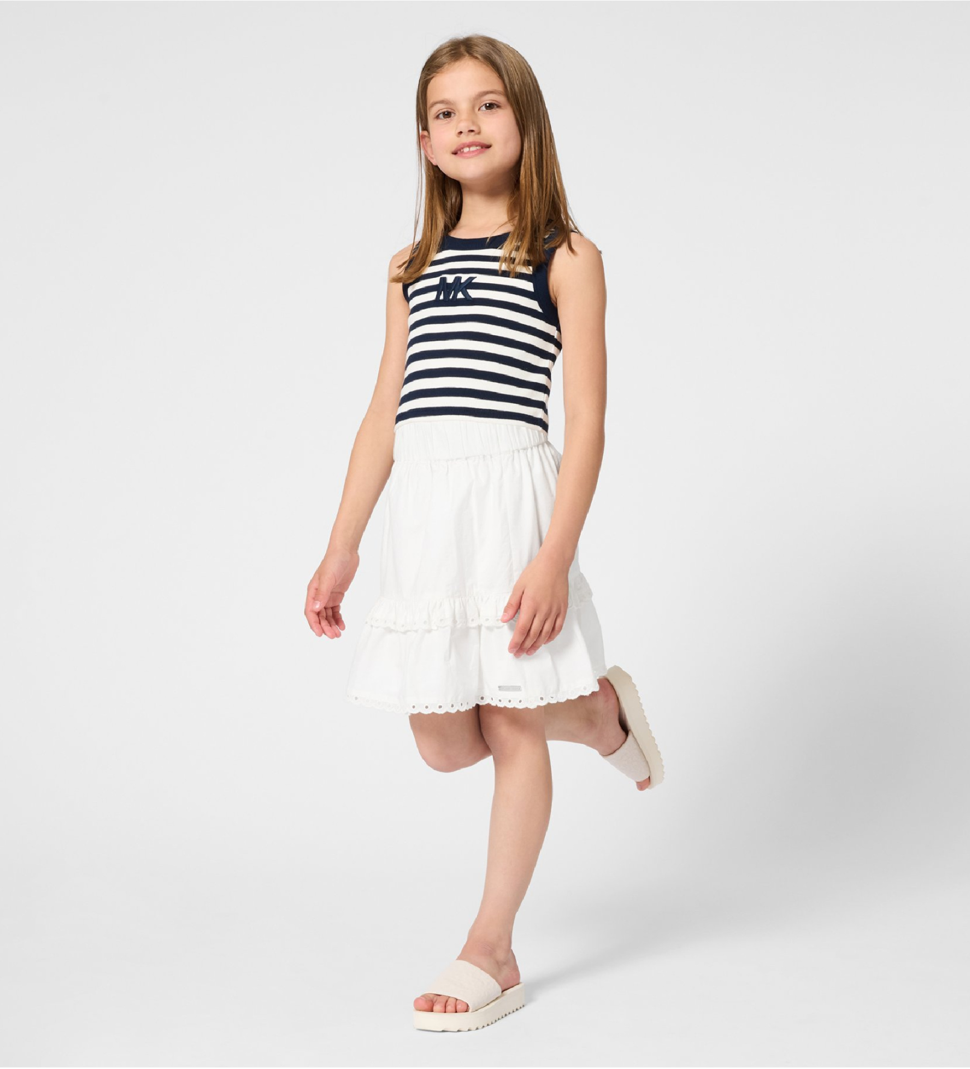 Michael Kors für Mädchen. R30609 Marinefarbenes Tank-Top (8Y= 126cm), Lässig, Baumwolle, Ärmellos / Hosenträger, Kinderbekleidung