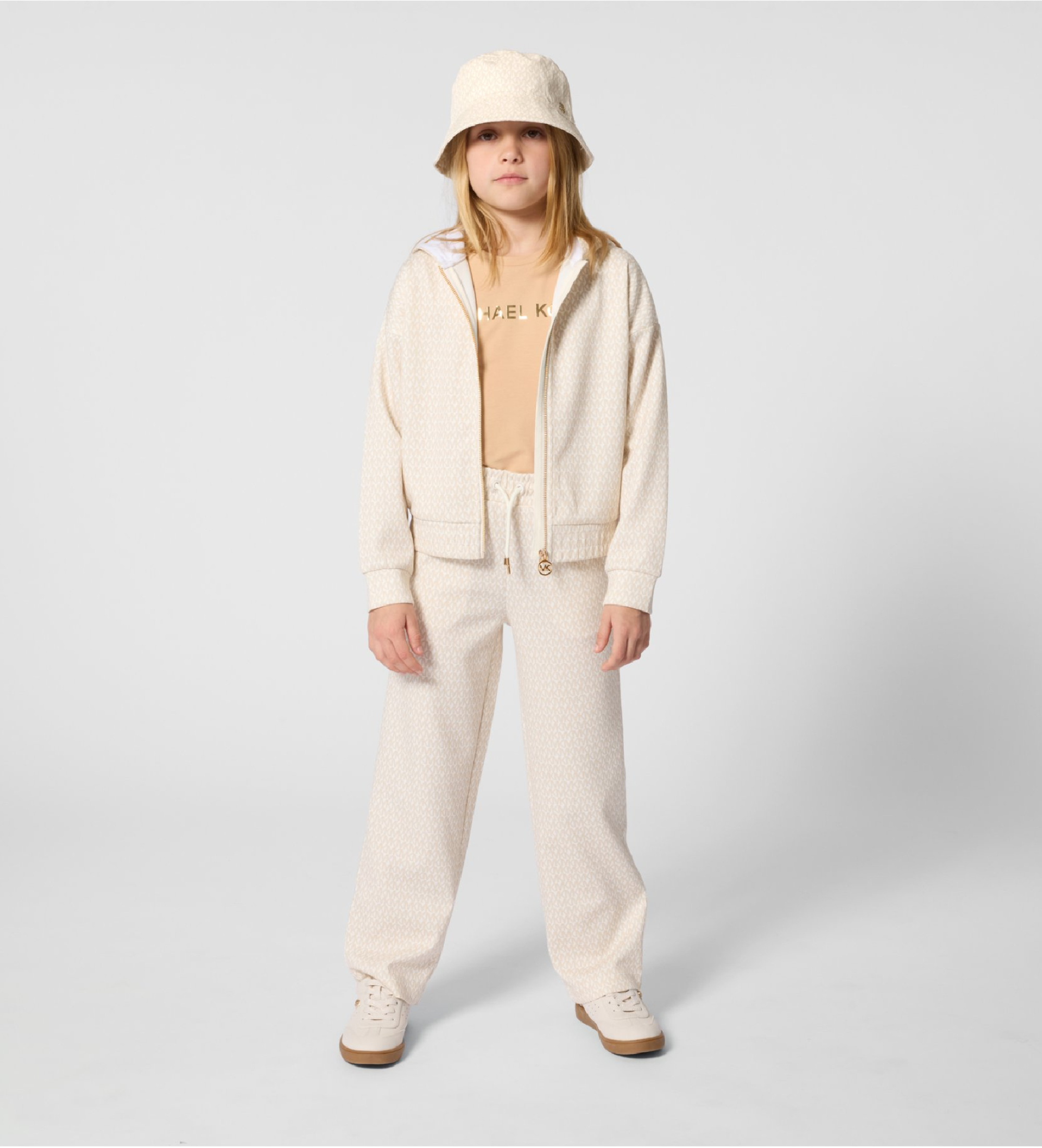 Michael Kors für Mädchen. R30571 Beigefarbene Sporthose (12Y= 150cm), Lässig, Polyester, Kinderbekleidung