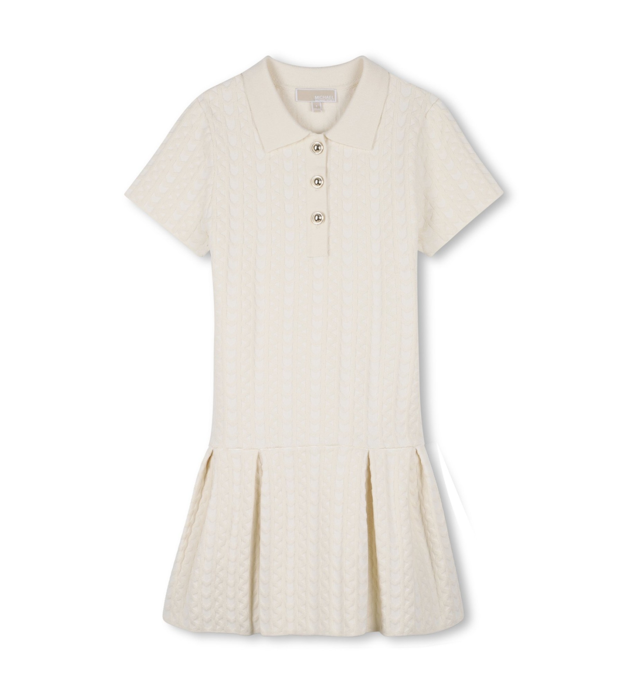 Michael Kors für Mädchen. R30600 Robe Polo beige Kleid (14Y= 156cm), Viskose, Kurzarm, Kinderbekleidung