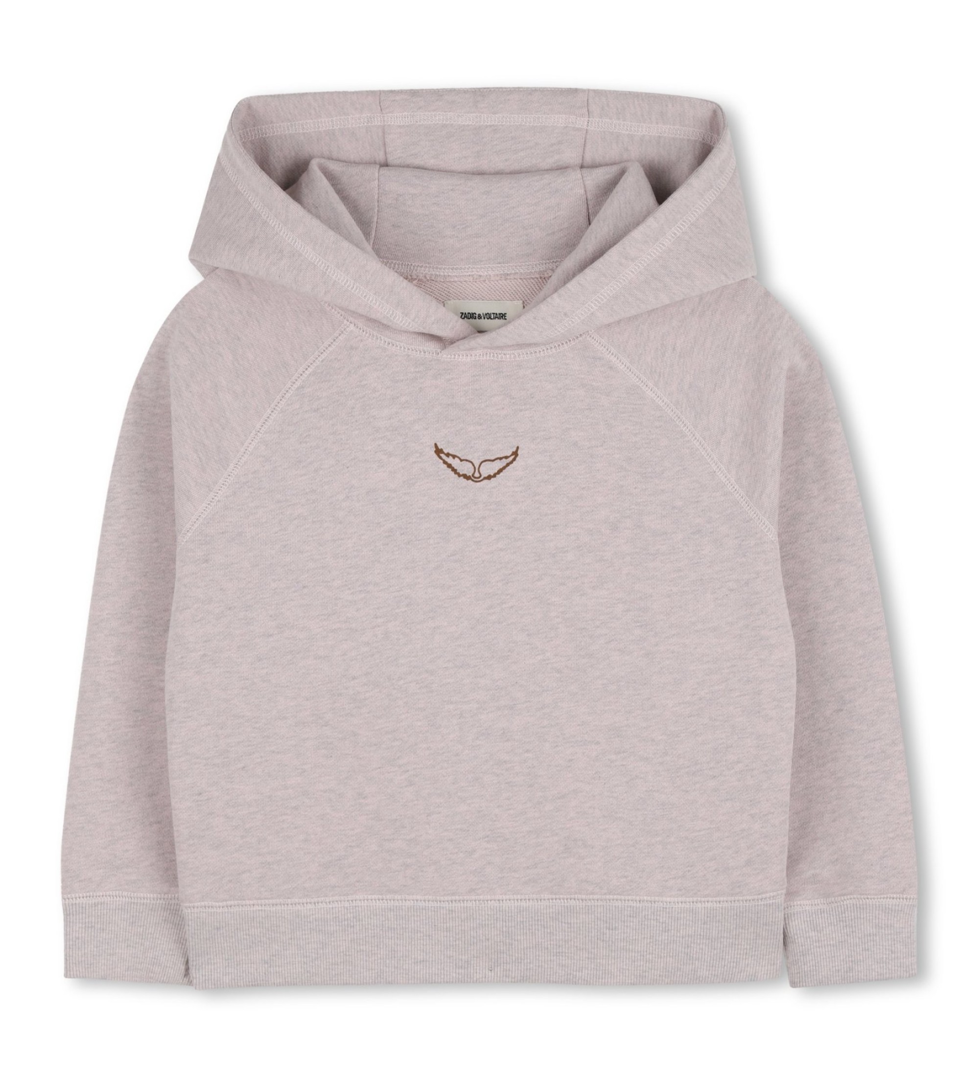 Zadig & Voltaire für Mädchen. X60544 Grauer Hoodie (10Y= 138cm), Lässig, Baumwolle, Kinderbekleidung