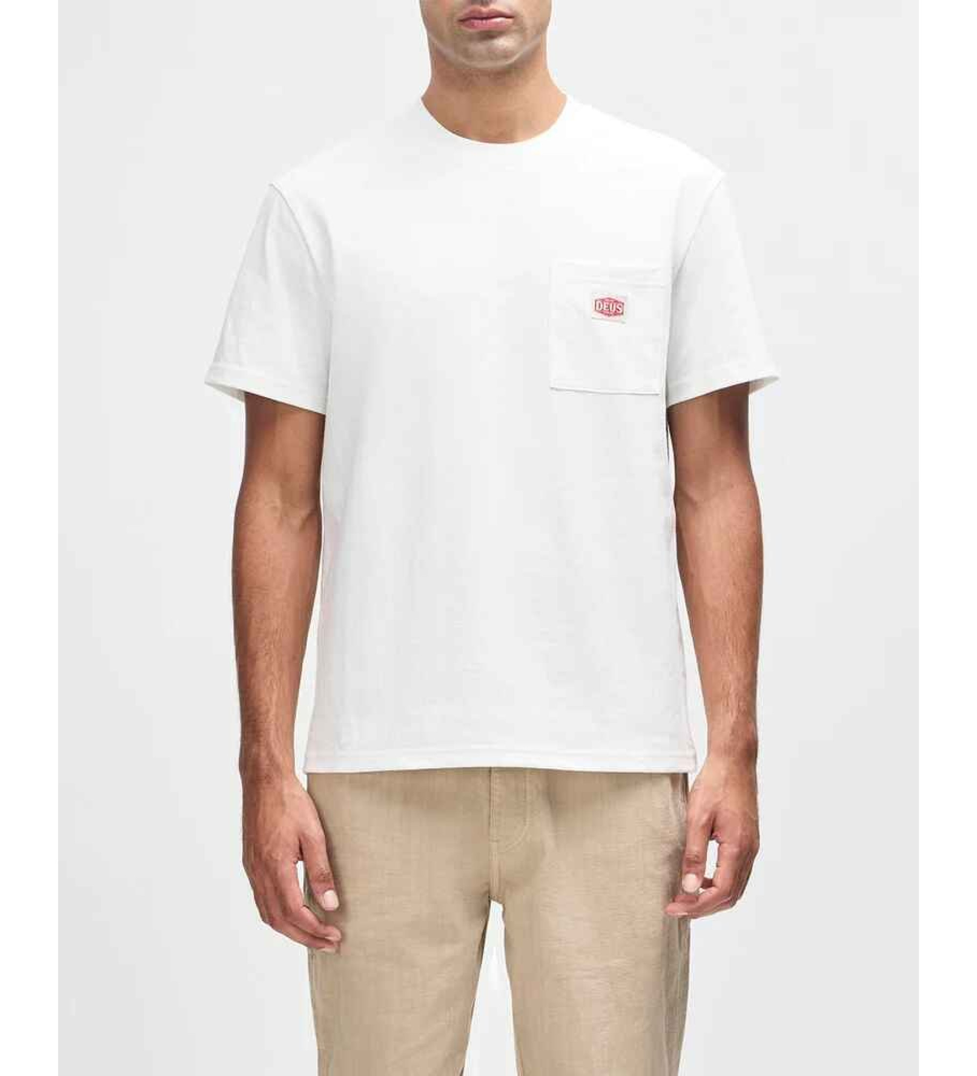 Deus Ex Machina für Herren. D261MTS347 T-Shirt Teile & Service Tasche weiß (S), Lässig, Baumwolle, Kurzarm