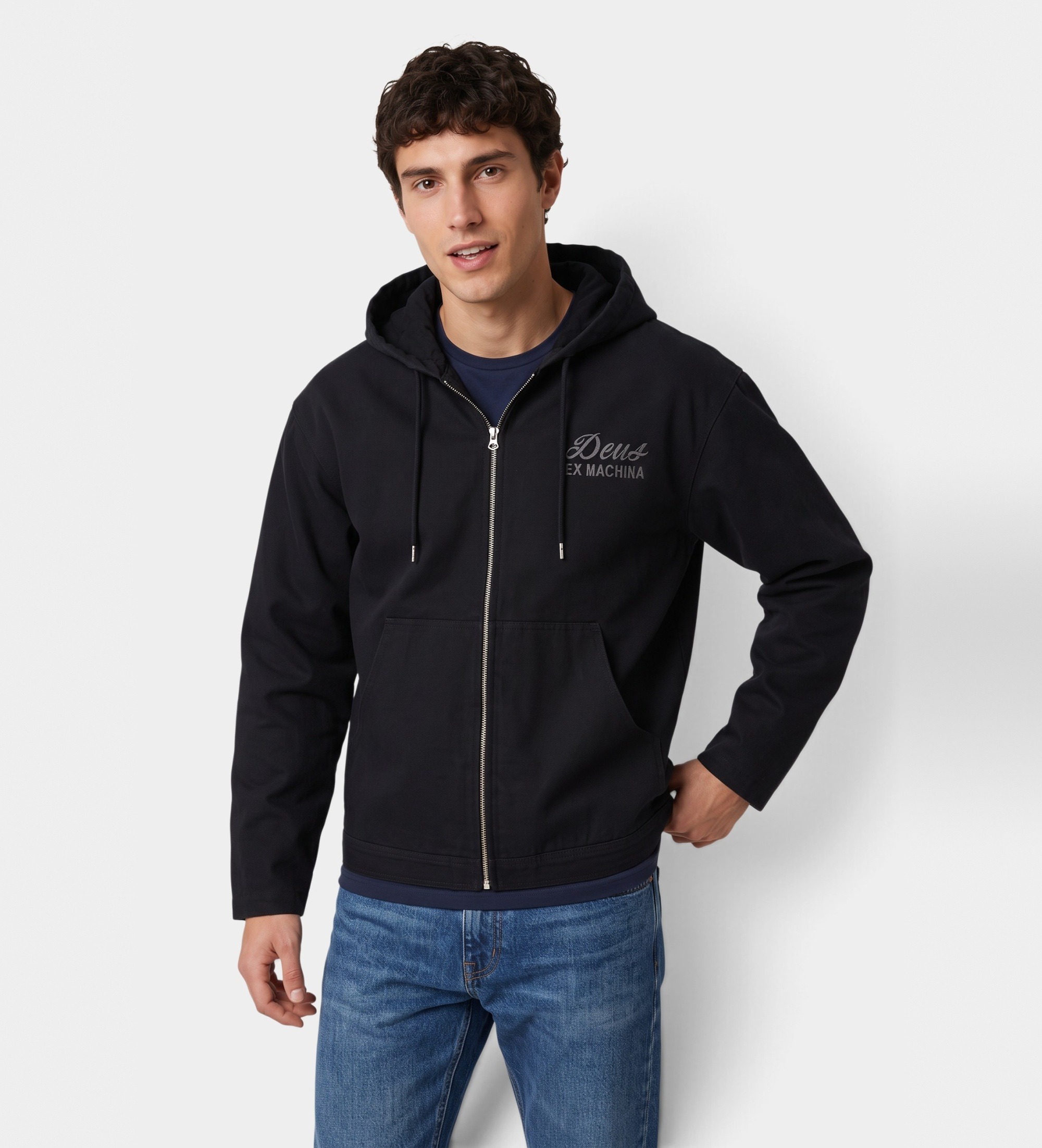 Deus Ex Machinavoor mannen. D263MJK102 Zwarte hoodie met capuchon Harajuku (S), Casual, Katoen