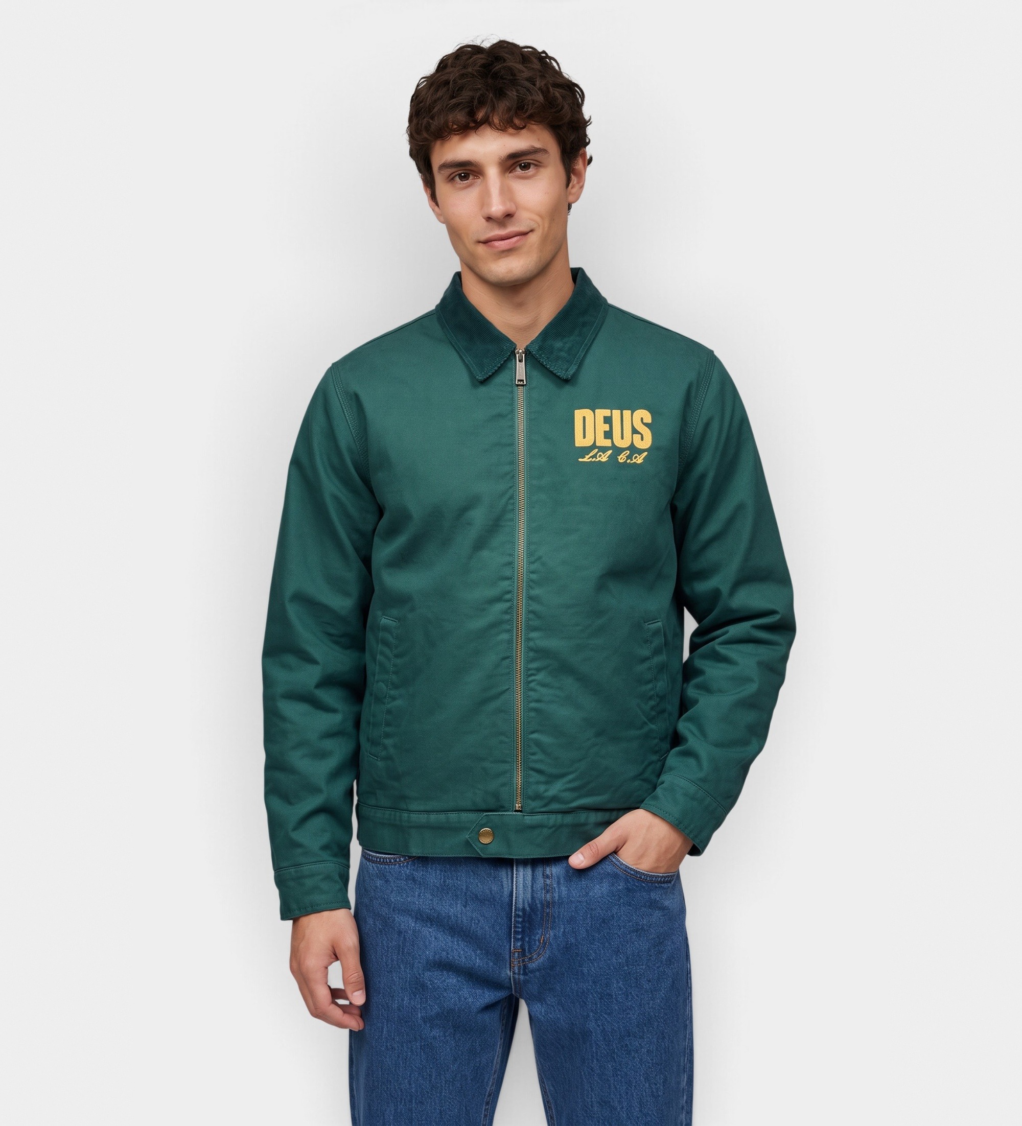 Deus Ex Machinavoor mannen. D263MJK310 Groene cutaway jasje (XL), Casual, Katoen
