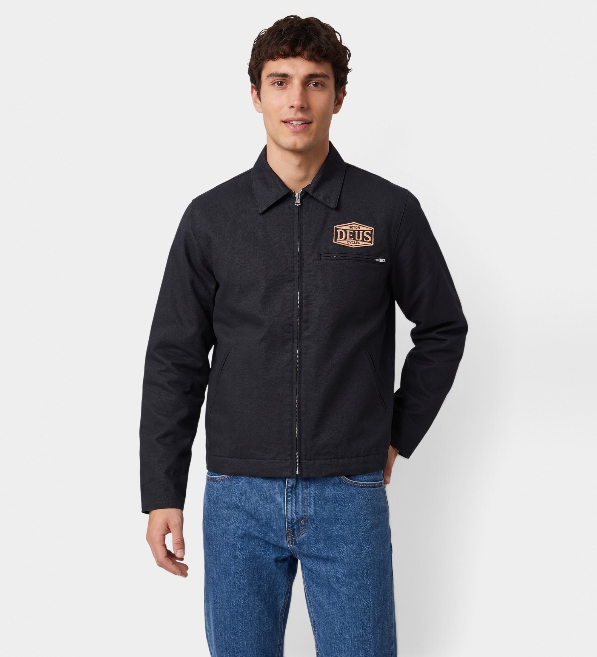 Deus Ex Machinavoor mannen. D263MJK168 Zwart Earls Work jack (L), Casual, Polyester