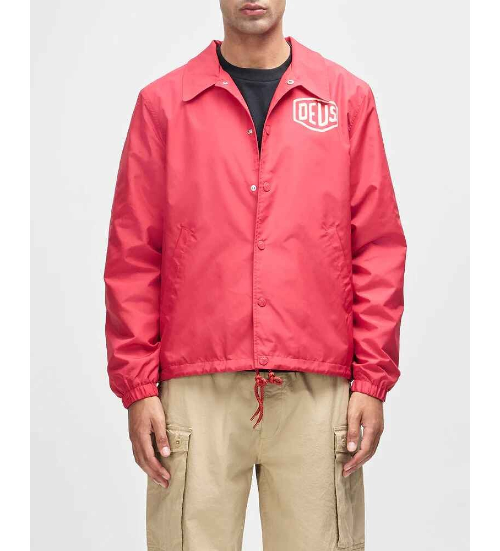 Deus Ex Machina für Herren. D261MJK106 Harajuku Coach Jacke rot (L), Lässig, Nylon