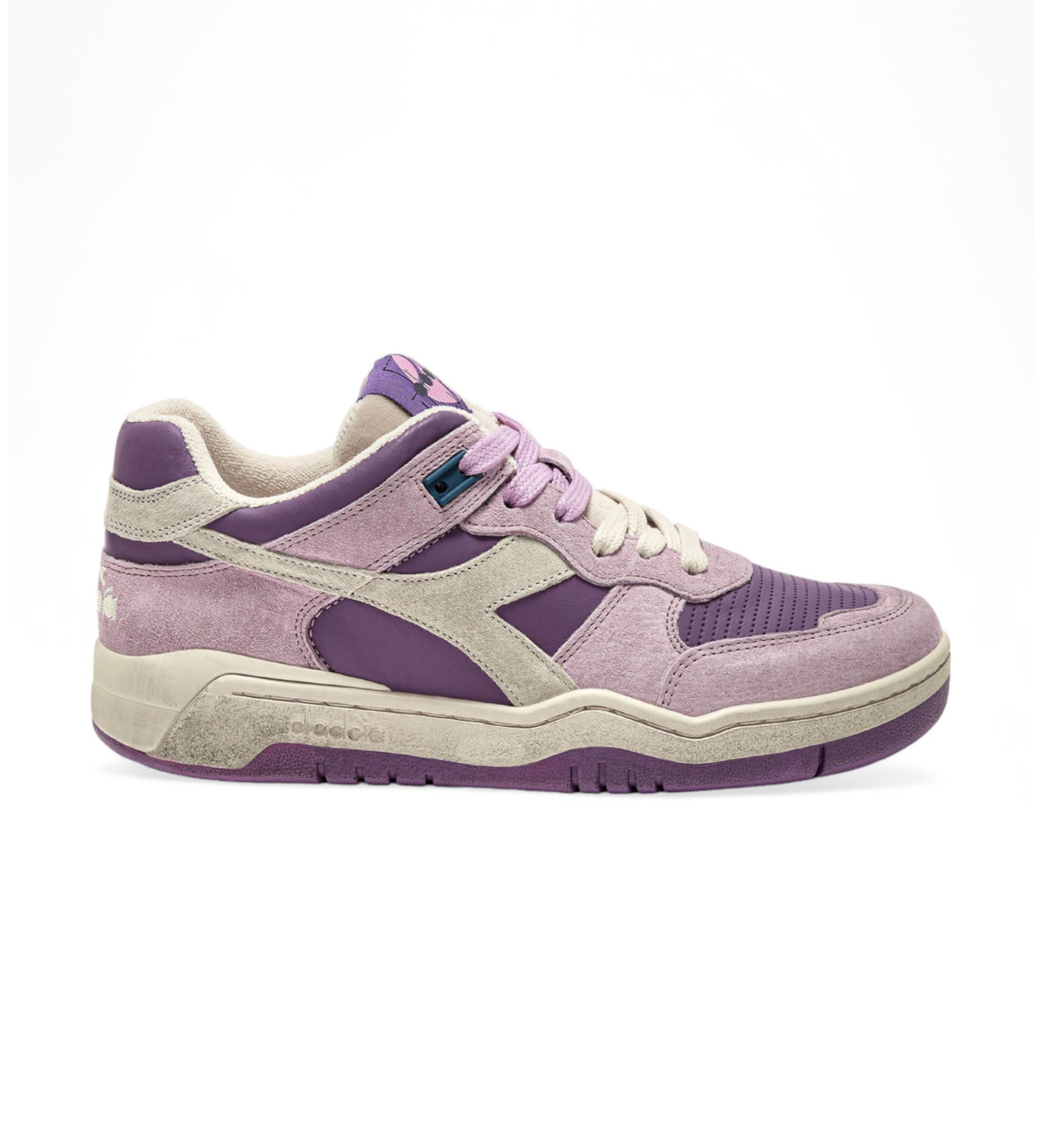 Diadora für Damen. 201181299 Leder Turnschuhe B.560 Provence lila (36), Wohnung, Schnürsenkel, Lässig, Flieder
