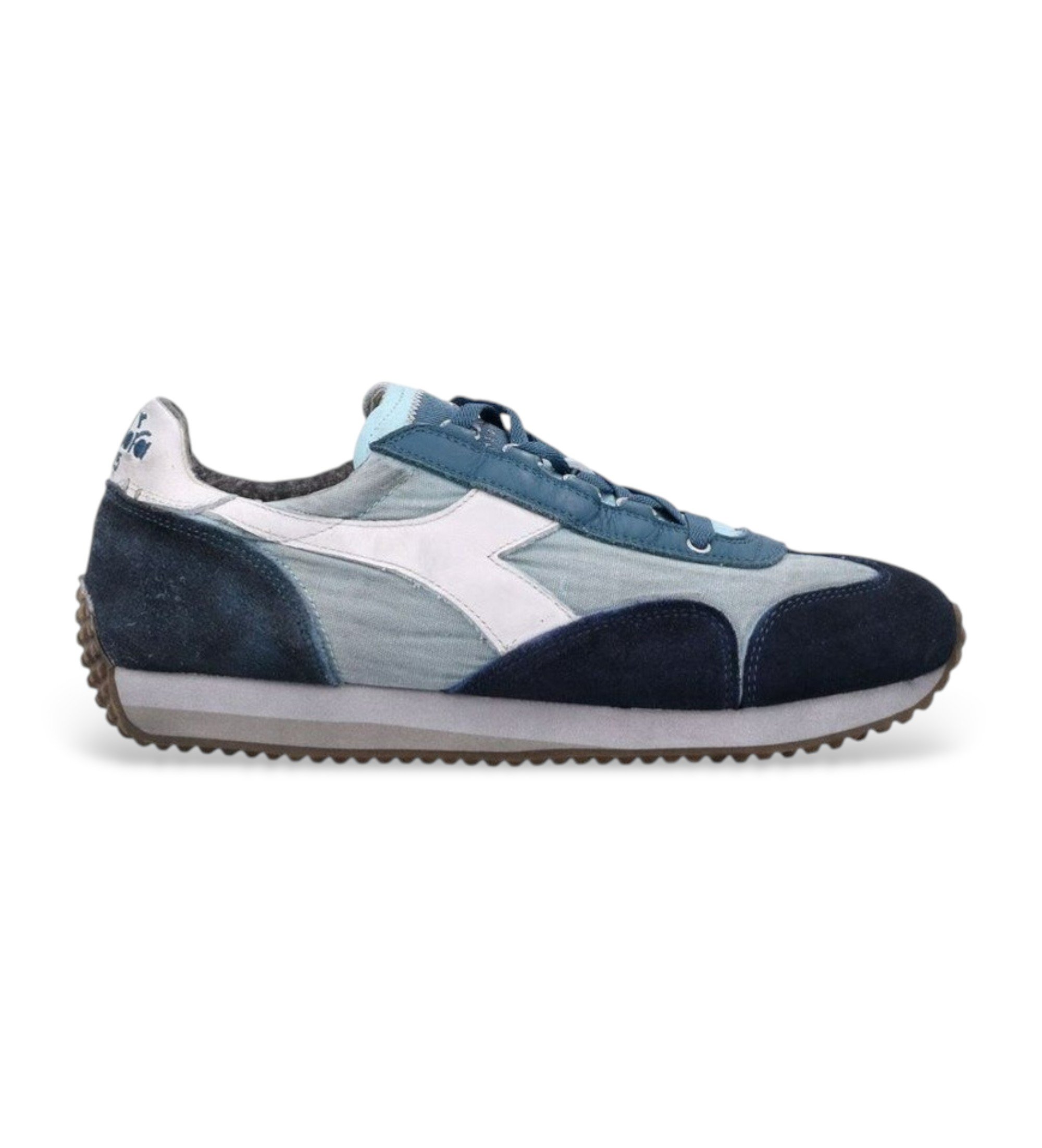 Diadora für Herren. 201182642 Equipe Dirty Sw Evo Leder Turnschuhe (44), Blau, Wohnung, Schnürsenkel, Lässig