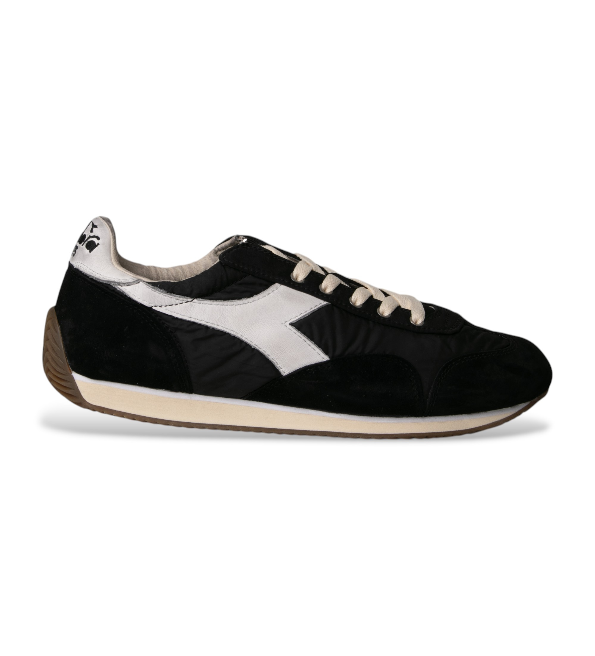 Diadora für Herren. 201182806 Leder Turnschuhe Equipe Vela Sw schwarz (40), Wohnung, Schnürsenkel, Lässig