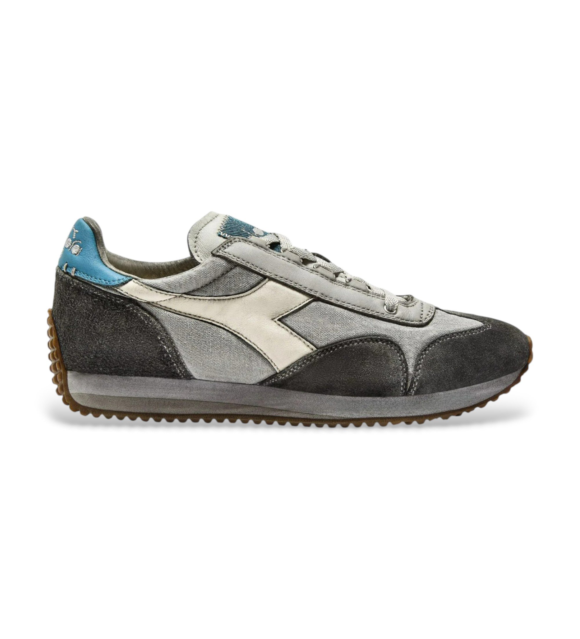 Diadora für Herren. 201182642 Turnschuhe Equipe Dirty SV Evo grau, blau (40.5), Leder, Wohnung, Schnürsenkel, Lässig