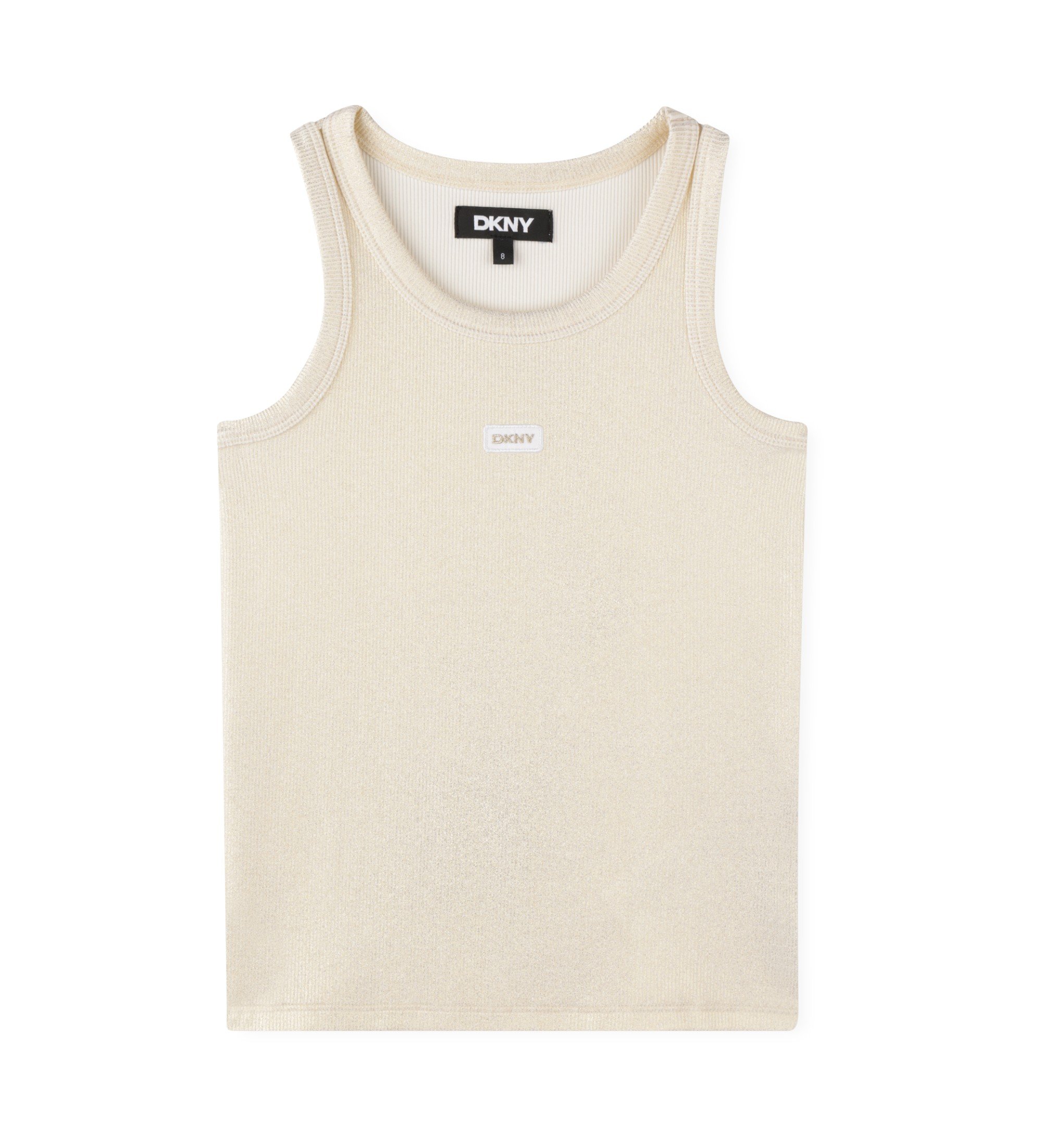 DKNY Unisex für Kinder. D62286 Gelbes Tanktop (8Y= 126cm), Lässig, Polyamid, Ärmellos / Hosenträger, Kinderbekleidung