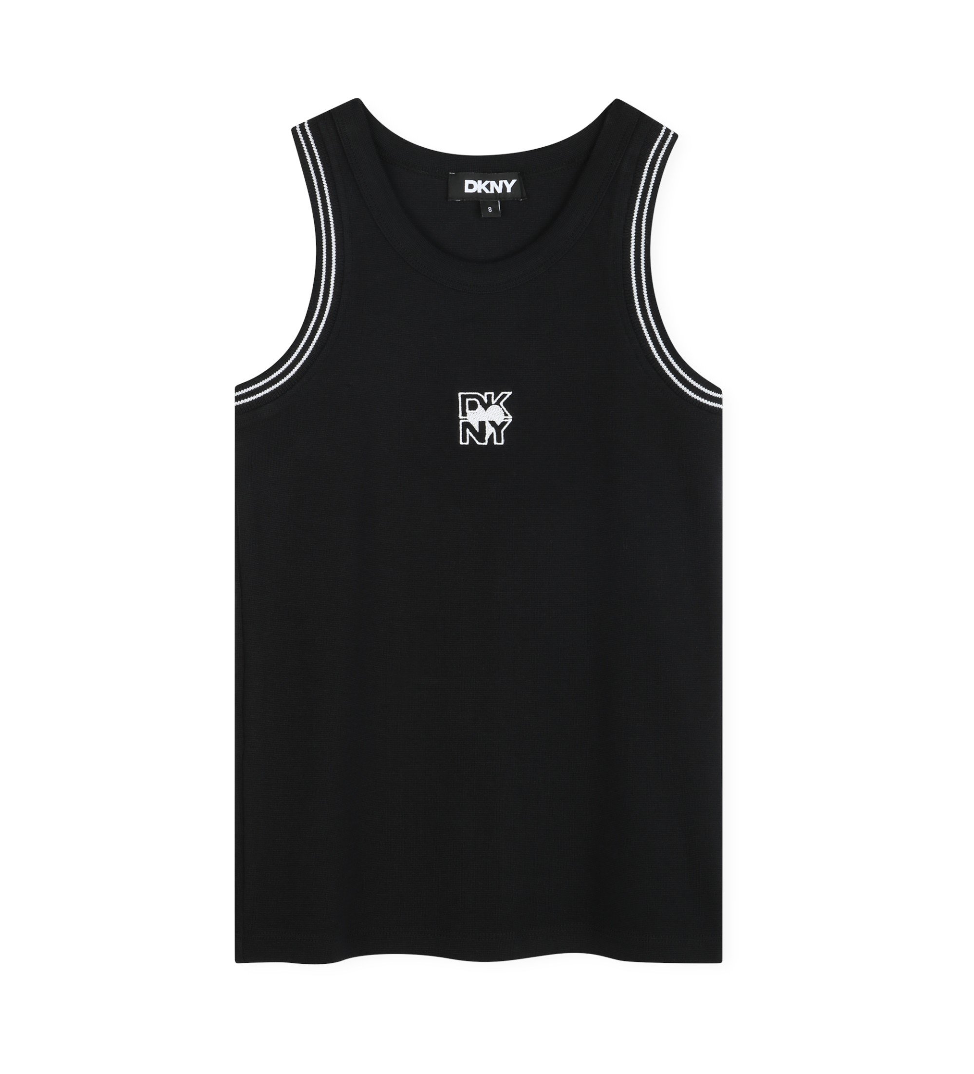 DKNY für Mädchen. D62263 Schwarzes Tanktop (8Y= 126cm), Lässig, Baumwolle, Ärmellos / Hosenträger, Kinderbekleidung