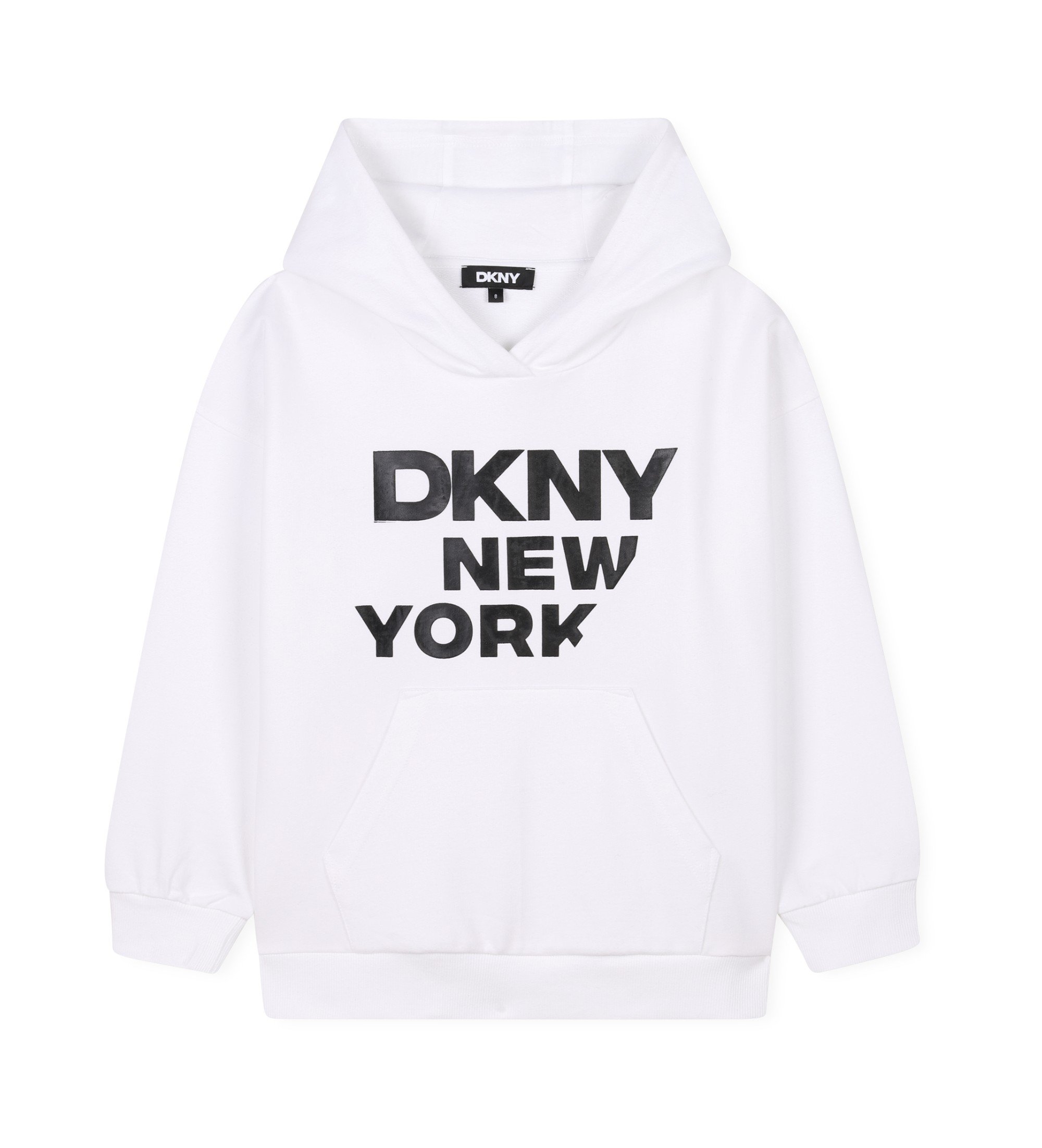 DKNY Unisex für Kinder. D62248 Sweatshirt mit weißem Logodruck (4Y= 102cm), Lässig, Baumwolle, Kinderbekleidung