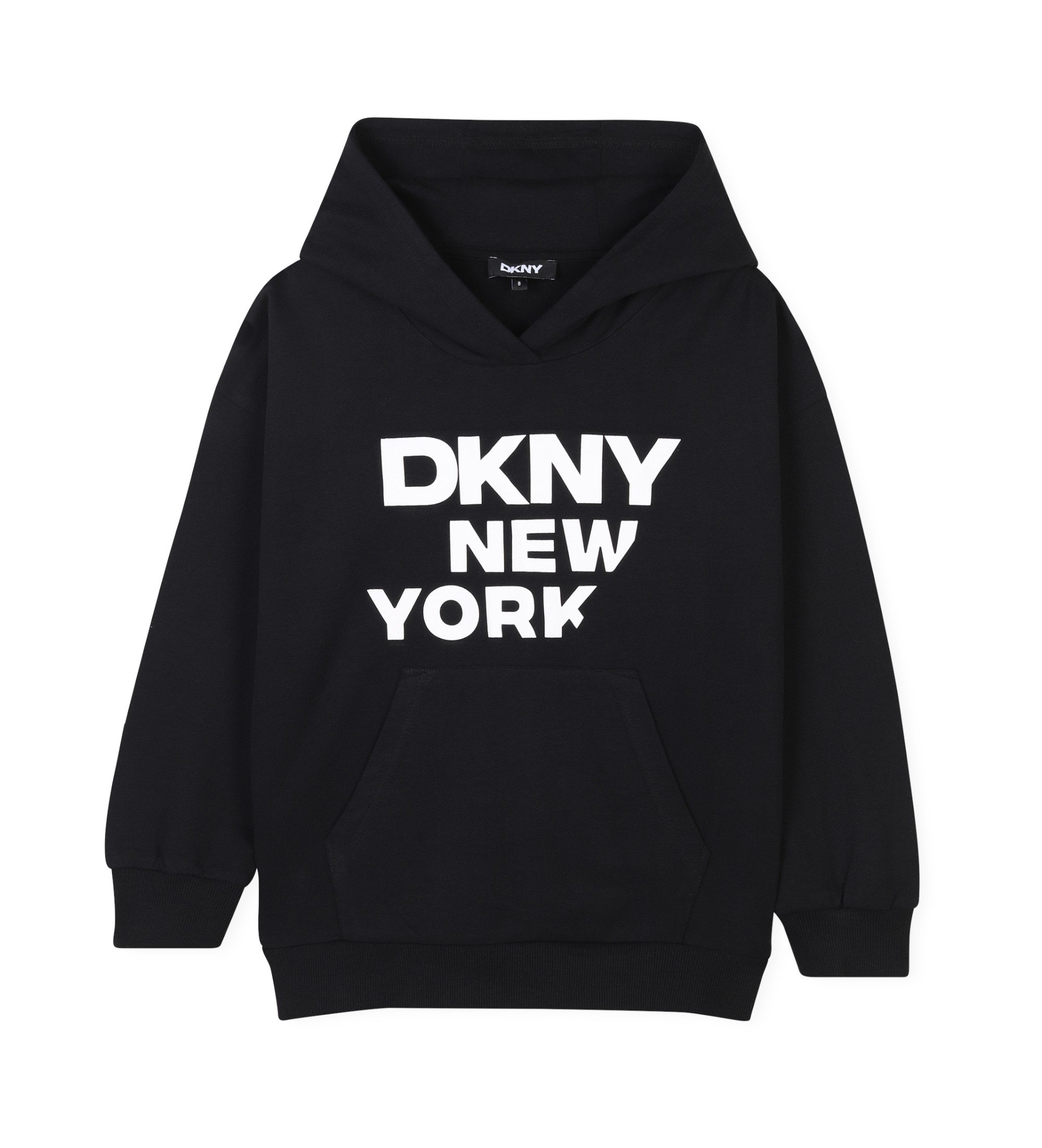 DKNY Unisex für Kinder. D62248 Sweatshirt mit Logodruck schwarz (4Y= 102cm), Lässig, Baumwolle, Kinderbekleidung