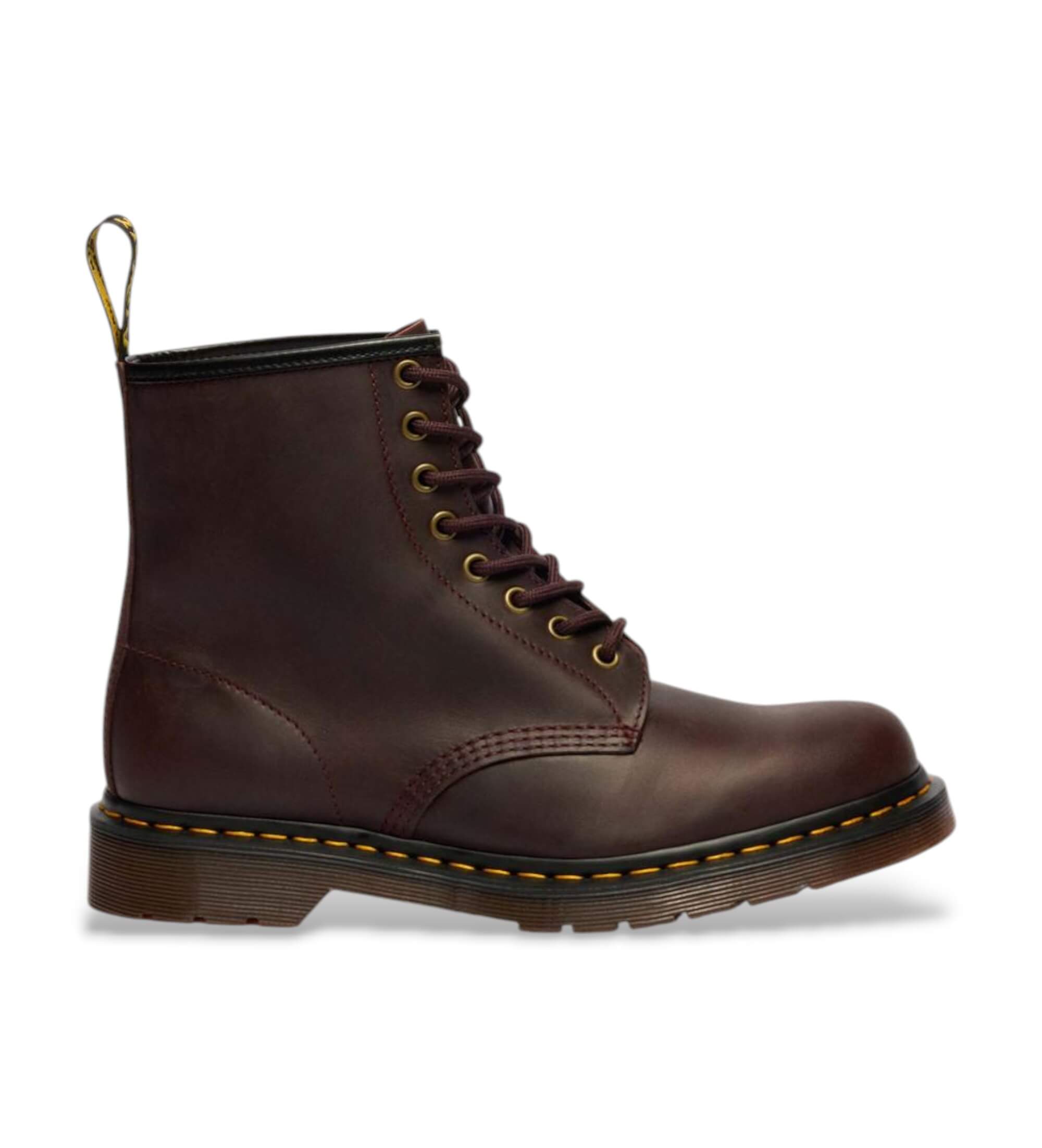 Dr Martens Unisex. 11822609 1460 Crazy Horse burgunderfarbene Lederstiefel (41), Wohnung, 1 bis 3 cm, Schnürsenkel, Lässig, Bordeaux