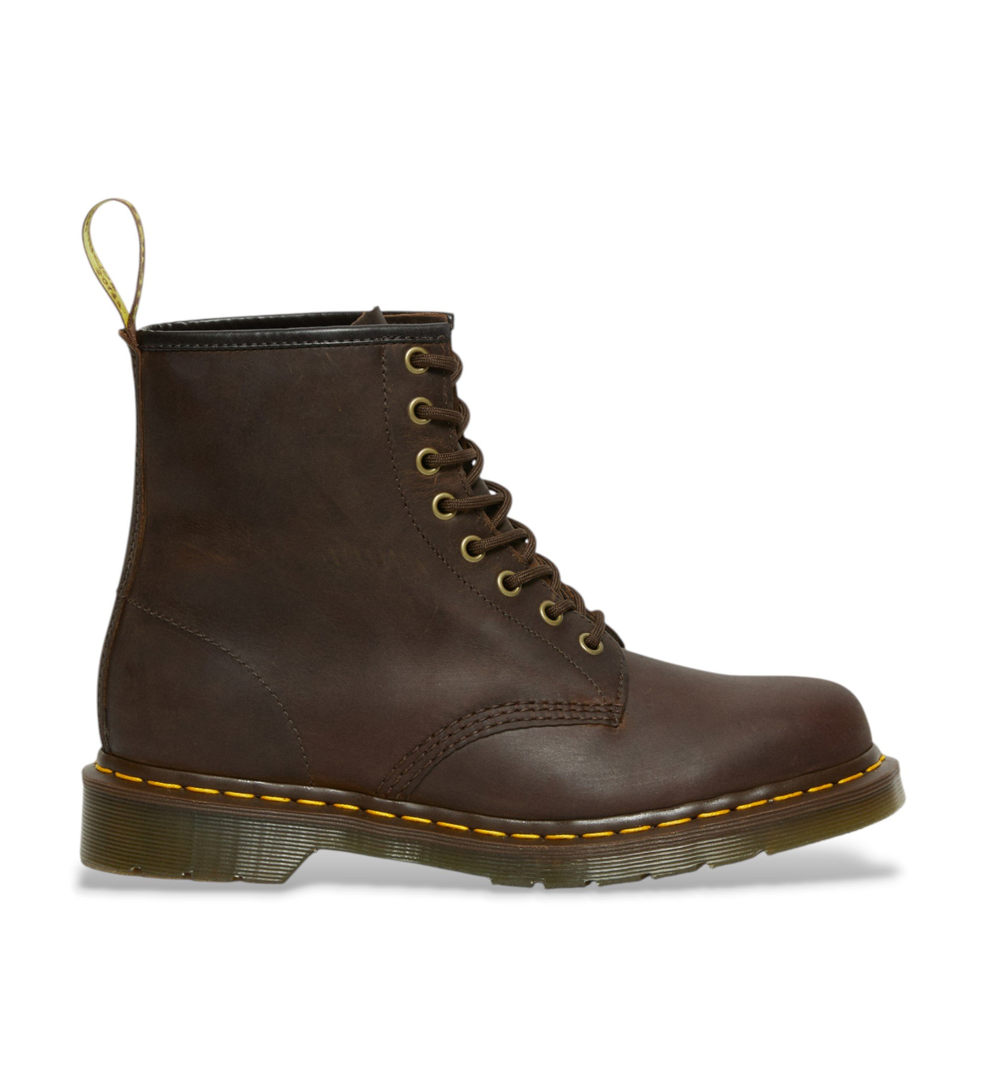 Dr Martens für Herren. 11822203 1460 Crazy Horse Lederstiefel braun (43), Wohnung, 1 bis 3 cm, Schnürsenkel, Lässig