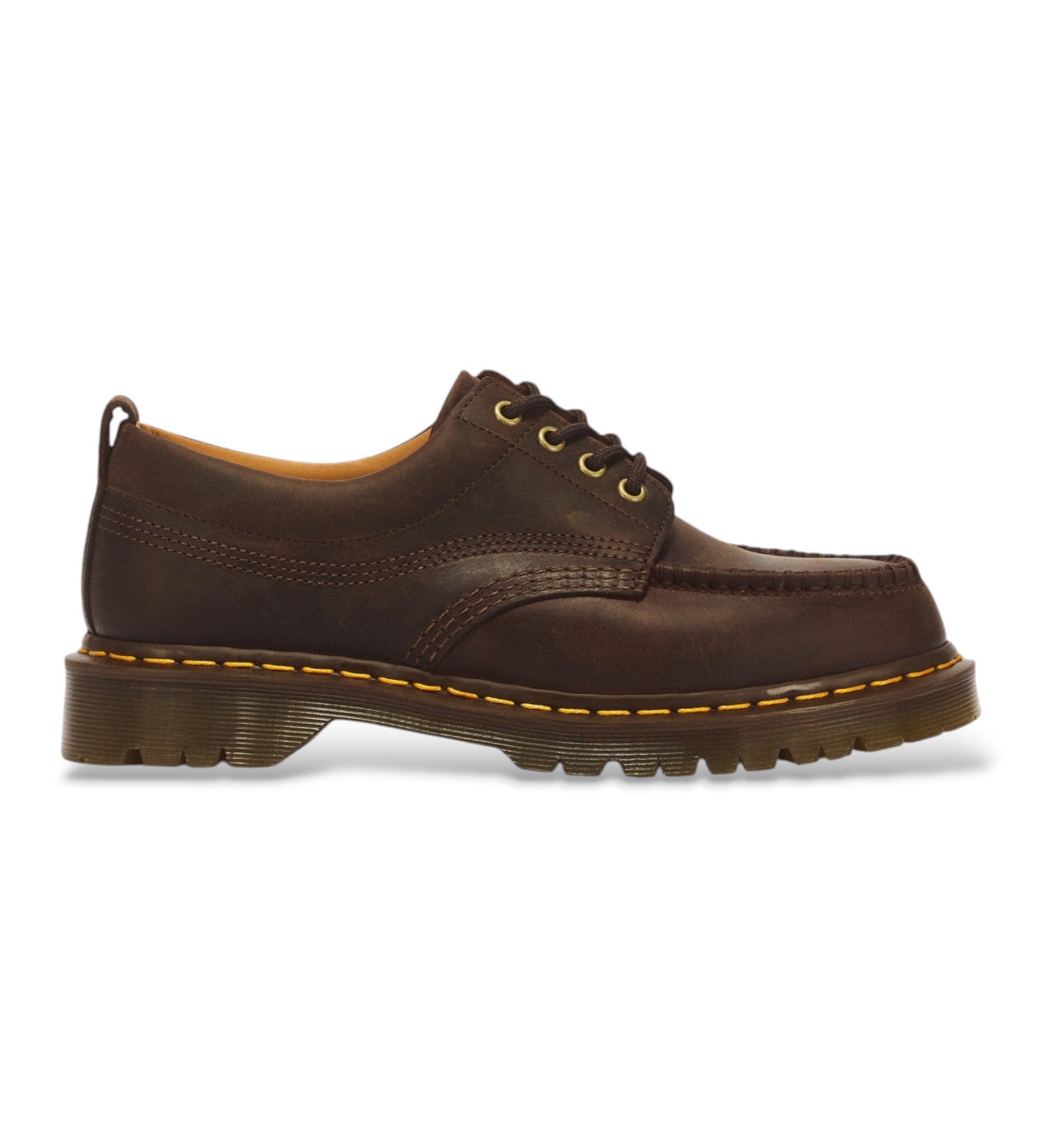 Dr Martens für Herren. 43348200 Braune Lowell Leder-Mokassins mit 4 Ösen (43), Wohnung, Schnürsenkel, Lässig
