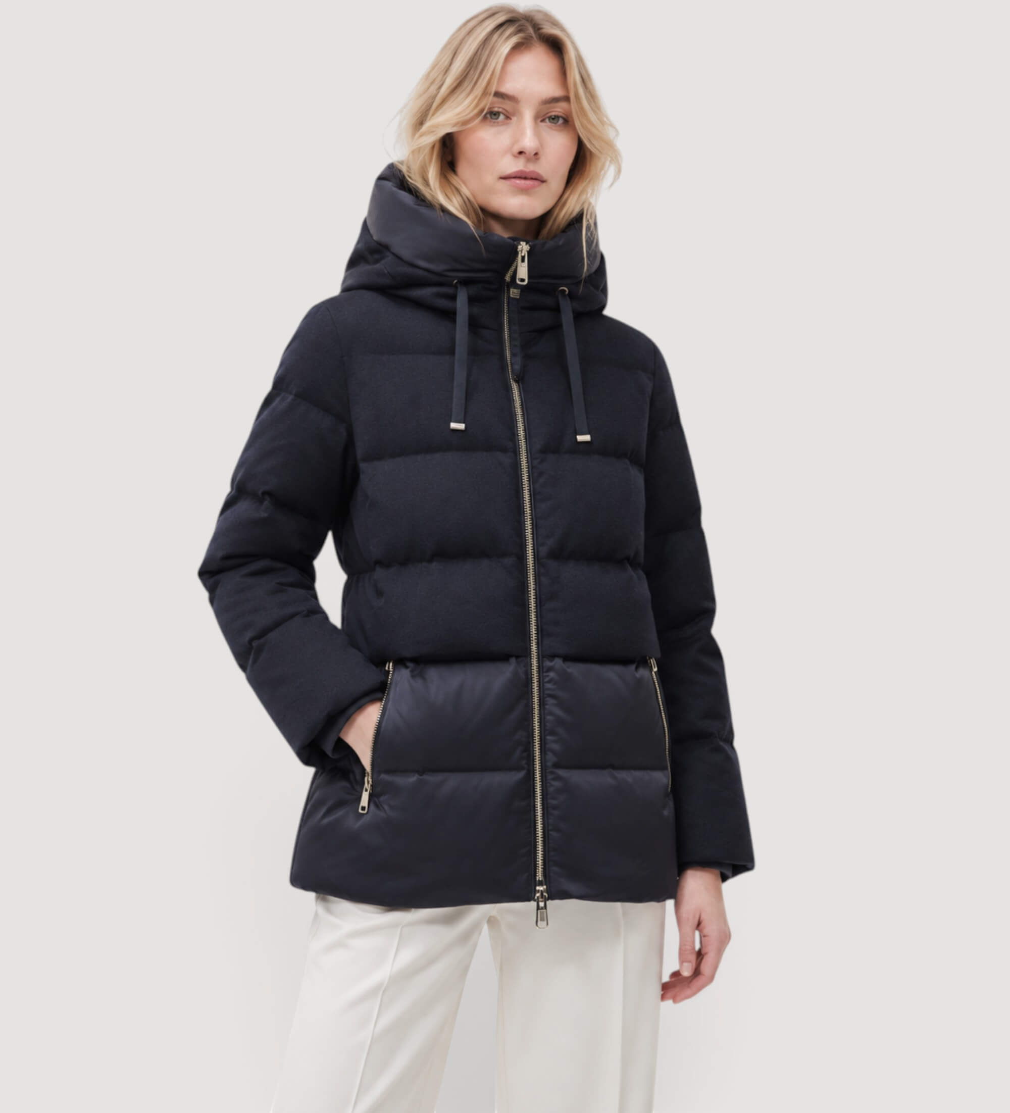 DUNO für Damen. KEIKO Keiko-Parka in Marineblau (44), Lässig, Wolle