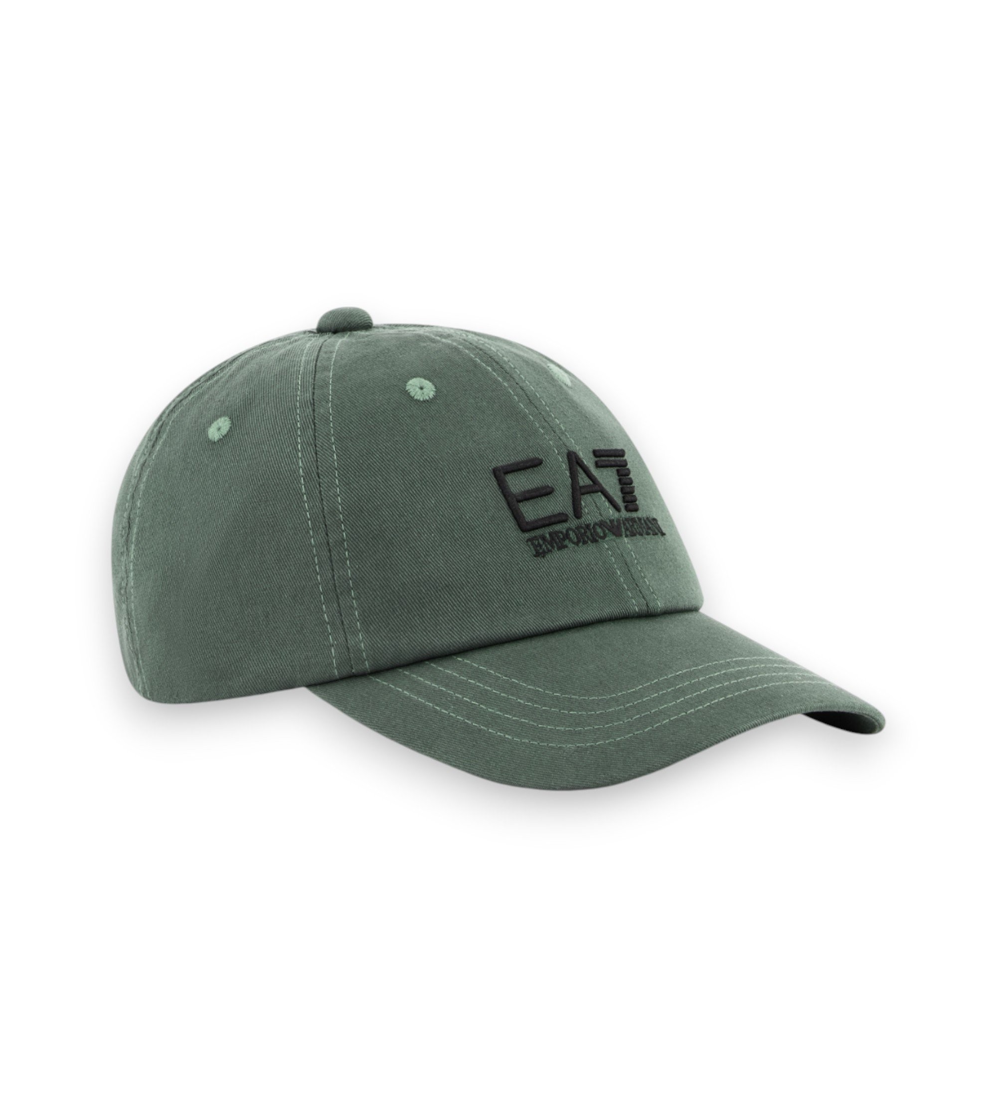 EA7 Unisex. 7X000592_AF15502 Mütze aus grünem Baumwollköper (S), Lässig, Baumwolle