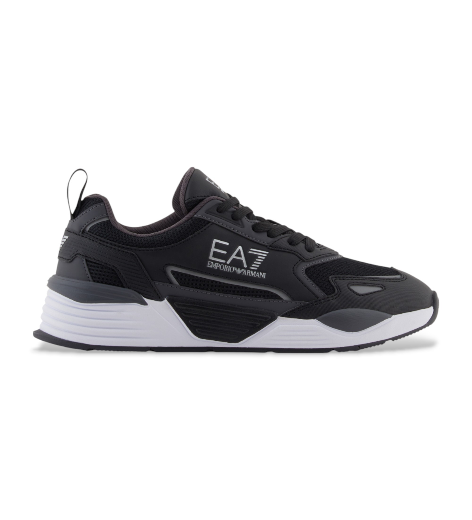 EA7 Unisex. 7X000308_AF18447 Turnschuhe Ace Runner Neu schwarz (48), Wohnung, Schnürsenkel, Lässig