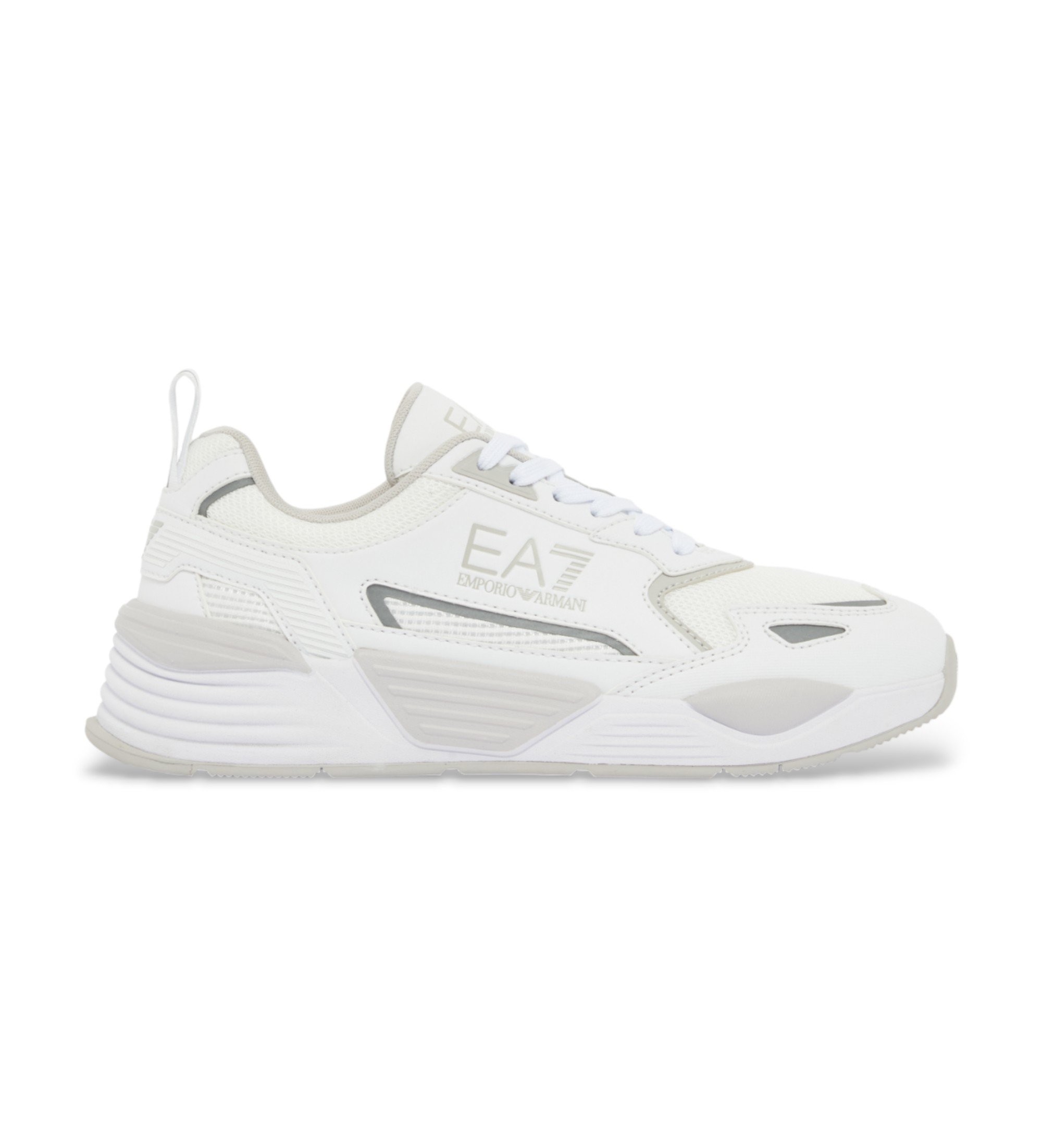 EA7 Unisex. 7X000308_AF18447 Ace Runner Neue Turnschuhe Weiß (42), Stoff, Wohnung, Schnürsenkel, Sportlich