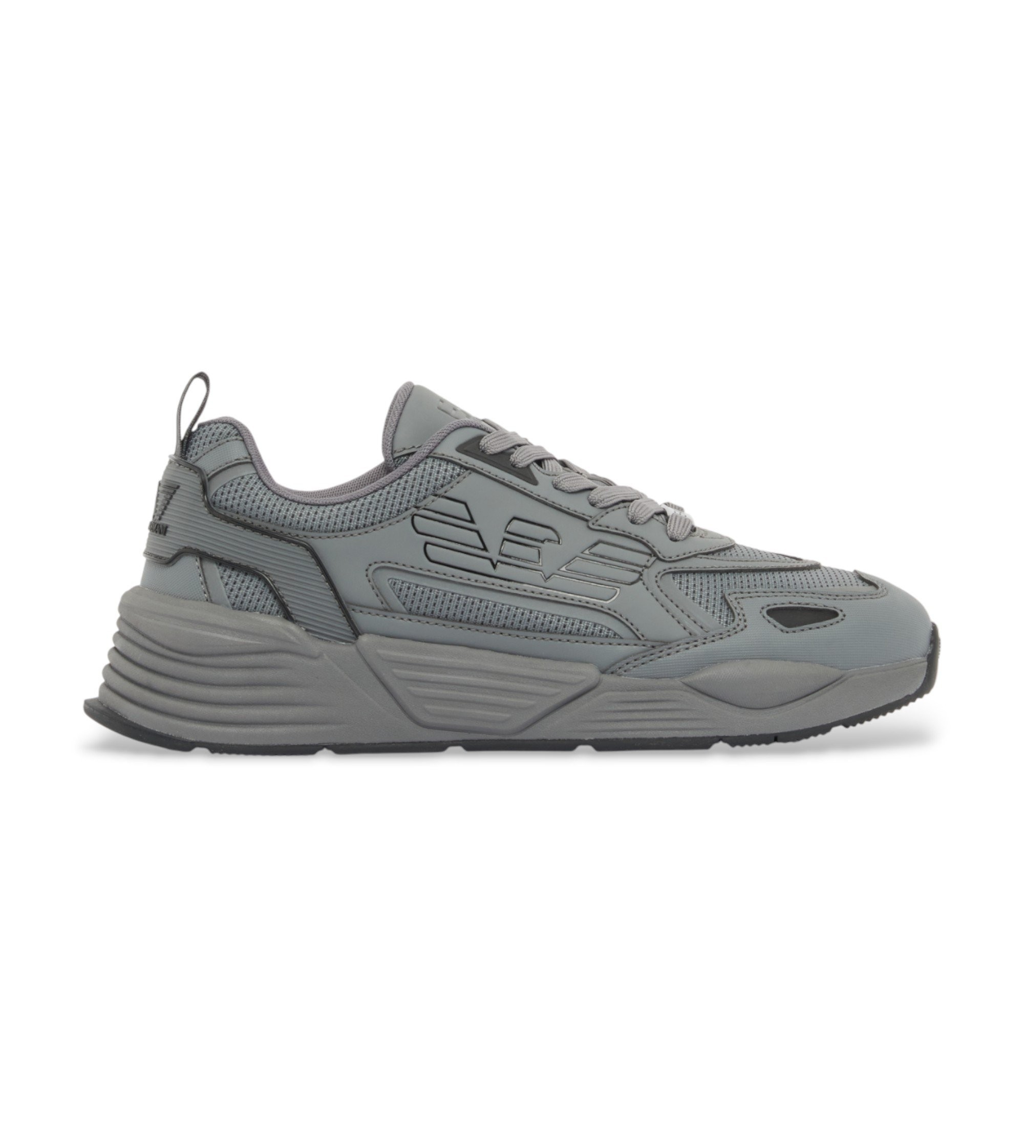 EA7 Unisex. 7X000306_AF23595 Ace Runner Special Graue Schuhe (38), Wohnung, Schnürsenkel, Lässig