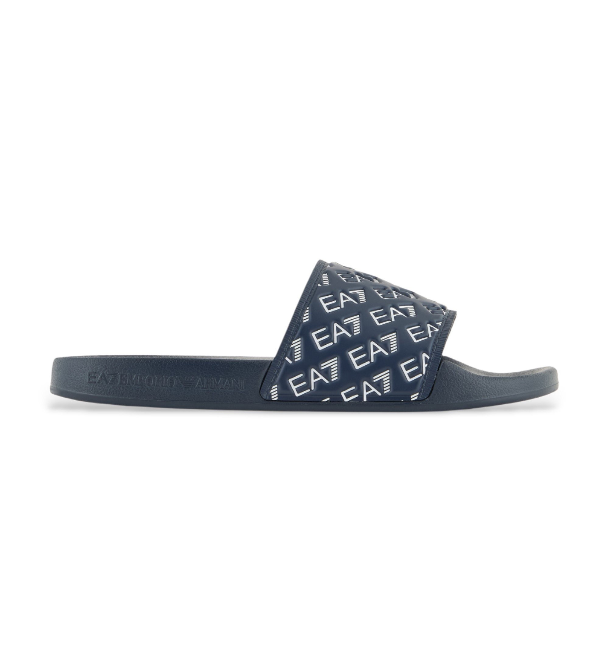 EA7 Unisex. 7X000109_AF15125 Flip-Flops All Over Logo navy (43), Lässig, Synthetisch, Strandbekleidung, Marine