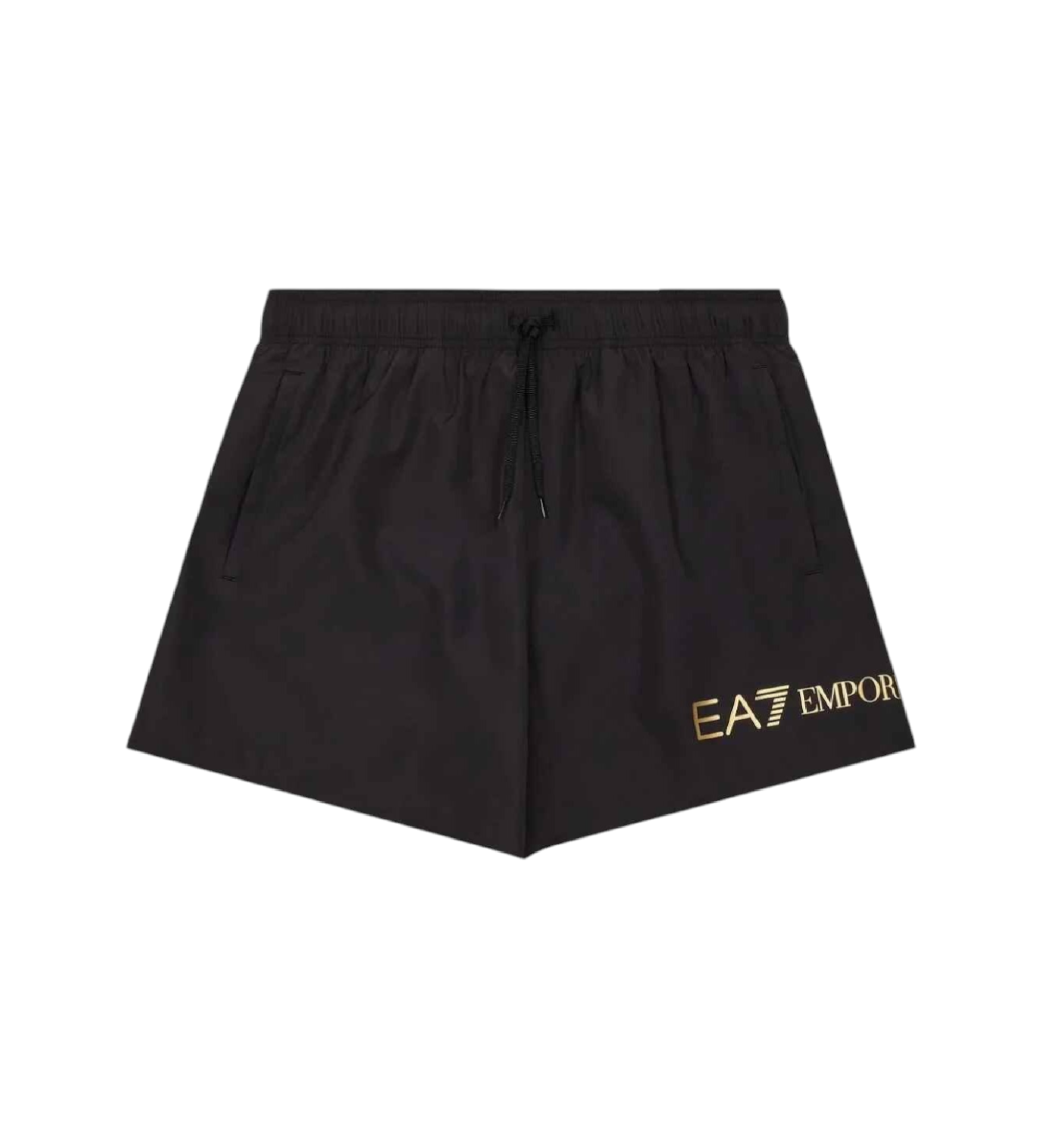 EA7 für Herren. 7M002000_AF13049 ASV mittellanger Badeanzug mit ASV-Logo schwarz, gold (XL), Strandbekleidung, Polyester
