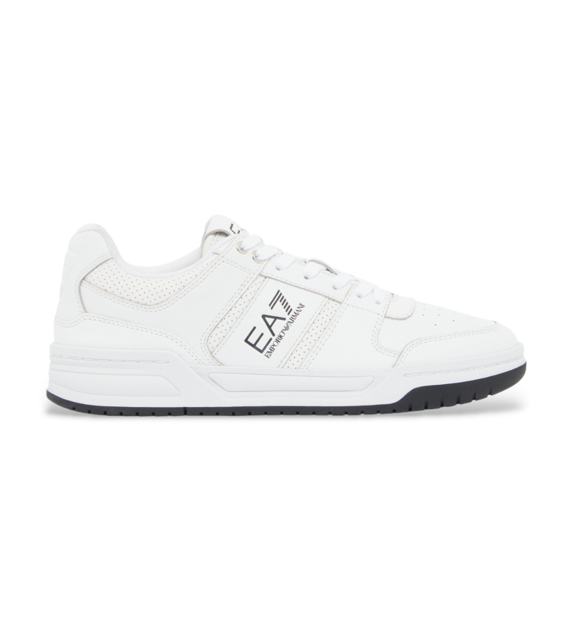 EA7 Unisex. X8X234_XK422 Ledersneakers Baseline weiß, schwarz (40 2/3), Wohnung, Schnürsenkel, Lässig