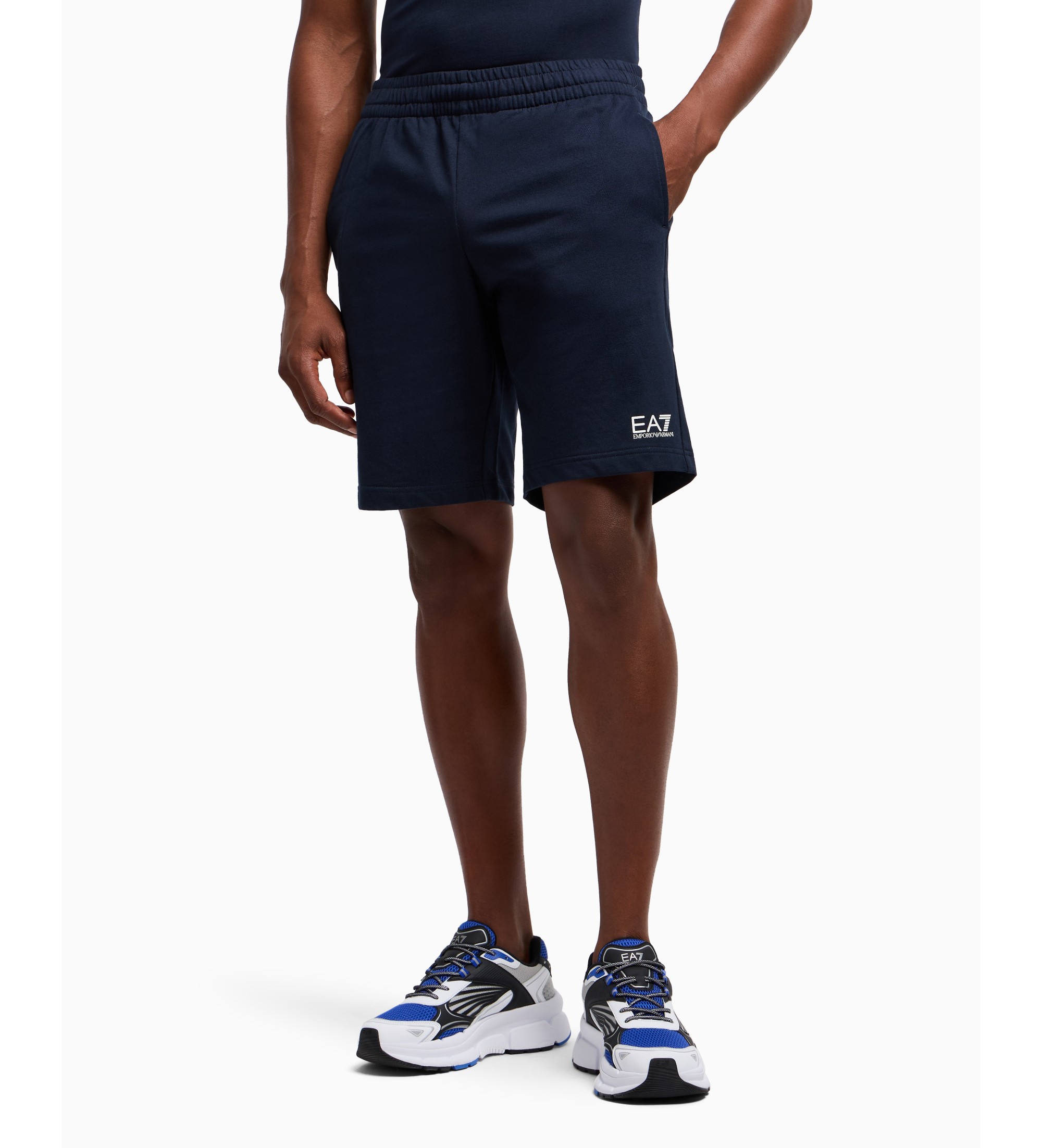 EA7 für Herren. 8NPS65_PJVRZ Bermuda Core Identity navy (S), Lässig, Sportlich, Baumwolle, Multisport, Marine
