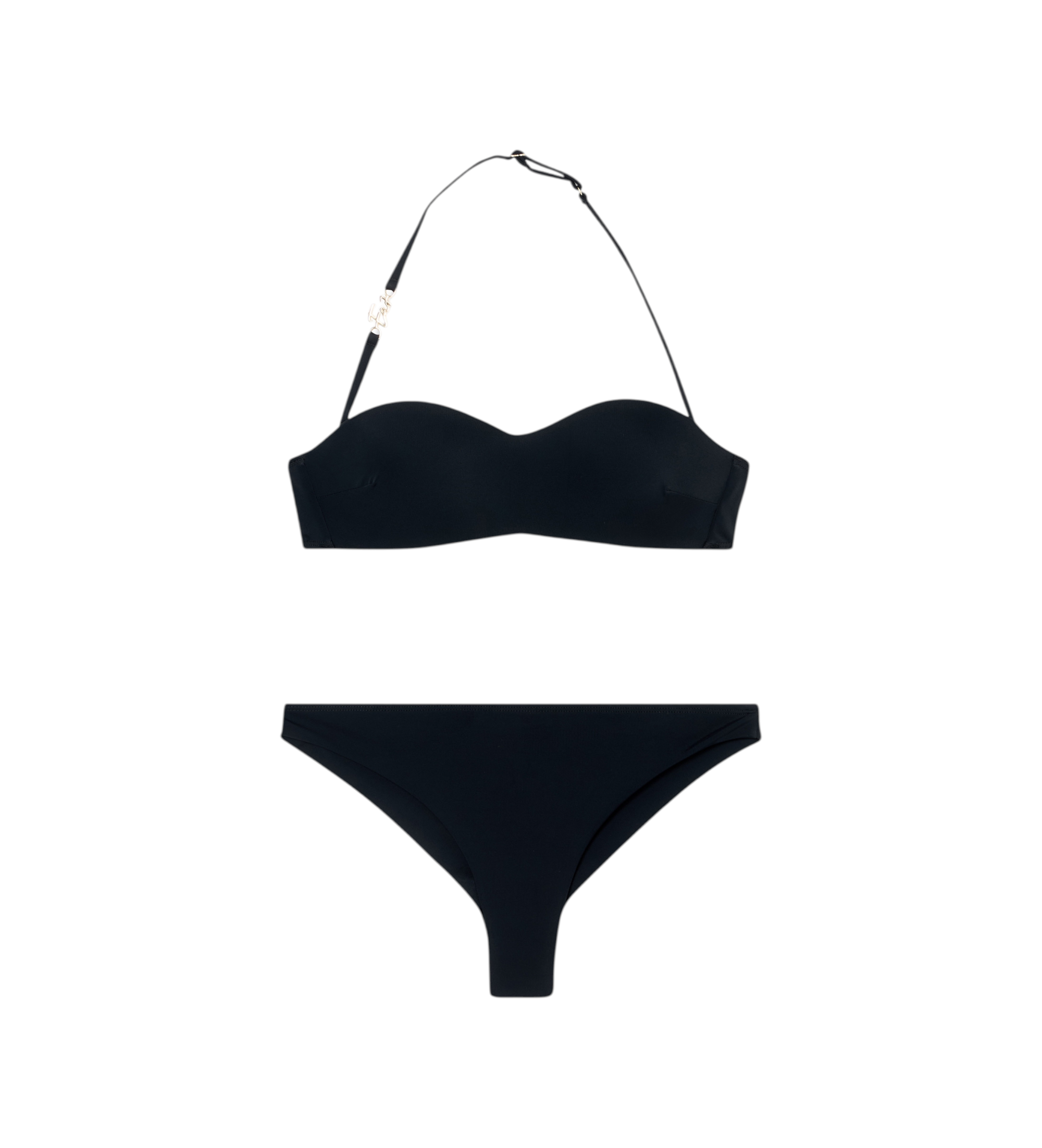 EA7 für Damen. 7W000290_AF20663 Bikini Bandeau schwarz (S), Strandbekleidung, Polyamid