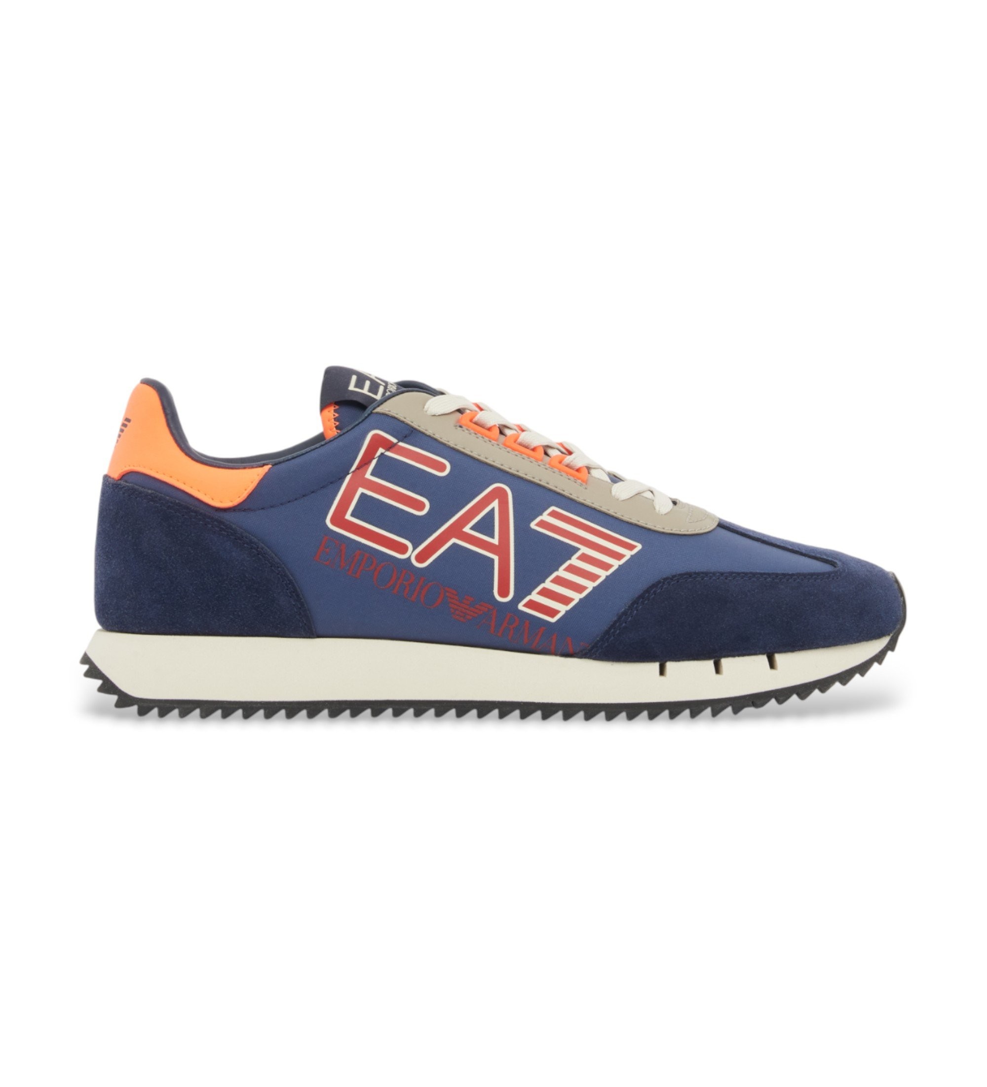 EA7 Unisex. 7X000541_AF18609 Turnschuhe Schwarz & Weiß Vintage navy (44 2/3), Blau, Stoff, Schnürsenkel, Sportlich