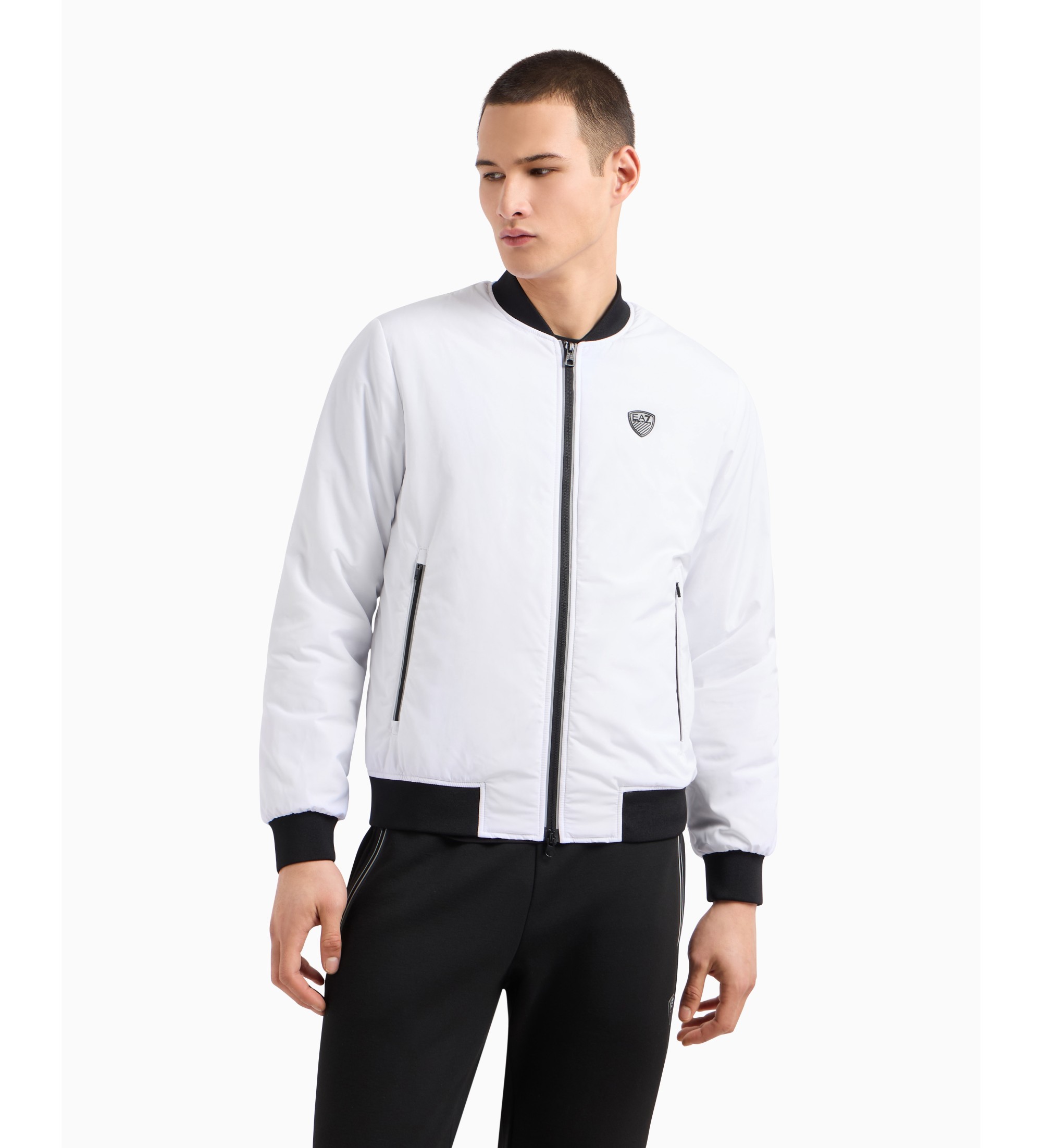 EA7 für Herren. 8NPB12_PN7LZ Bomberjacke aus hochwertigem technischen Gewebe in Weiß (S), Lässig, Polyester