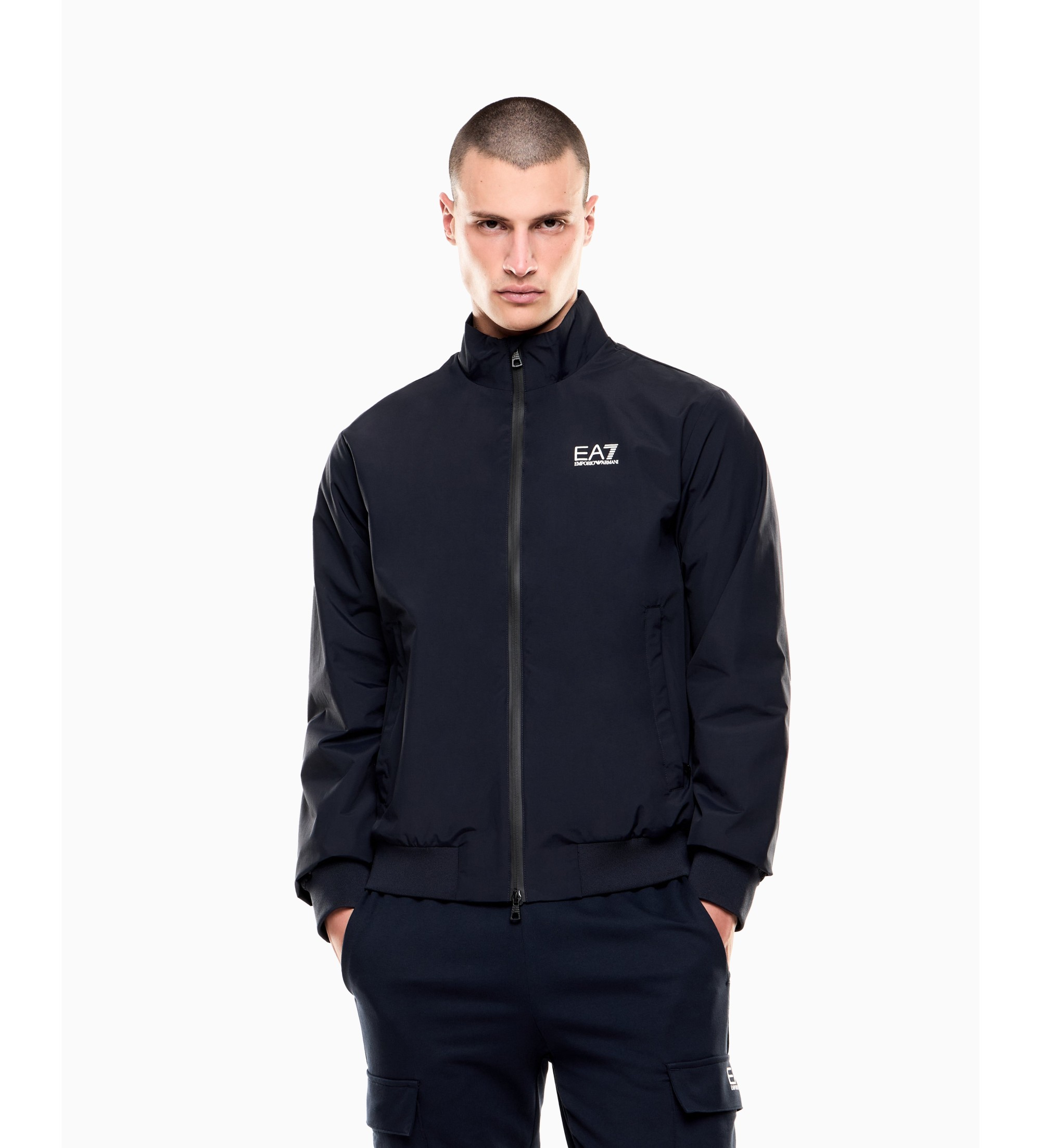 EA7 für Herren. 7M000424_AF13569 Marineblaue Bomberjacke (4XL), Lässig, Recyceltes Nylon