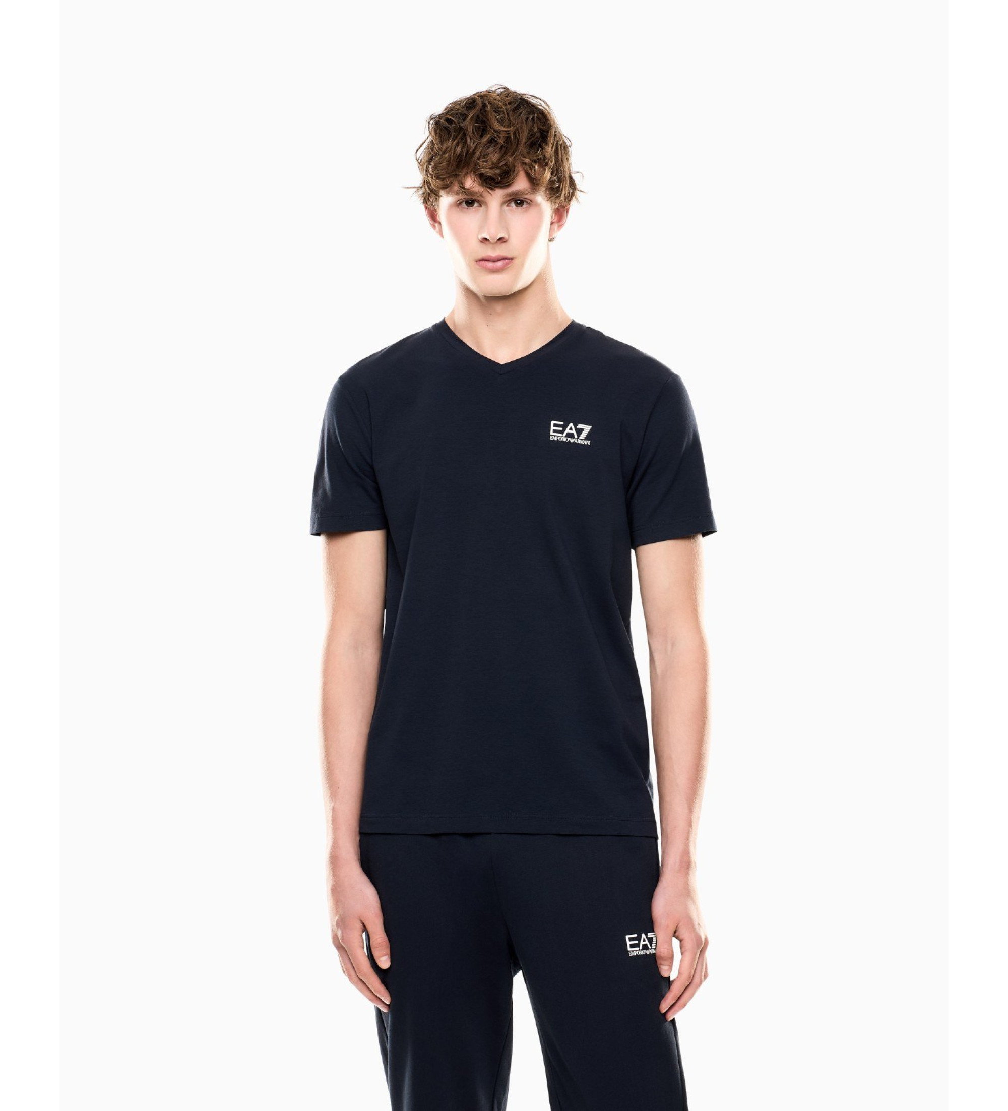 EA7voor mannen. 8NPT27_PJVQZ Identiteit T-shirt marine (4XL), Casual, Katoen, Korte mouwen, Marineblauw