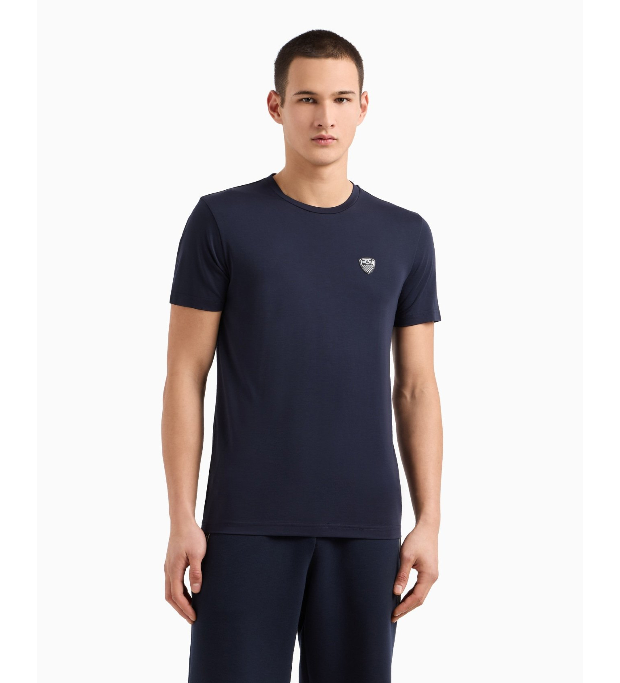 EA7 für Herren. 8NPT16_PJRGZ Premium Shield T-shirt navy (M), Lässig, Viskose, Kurzarm, Marine