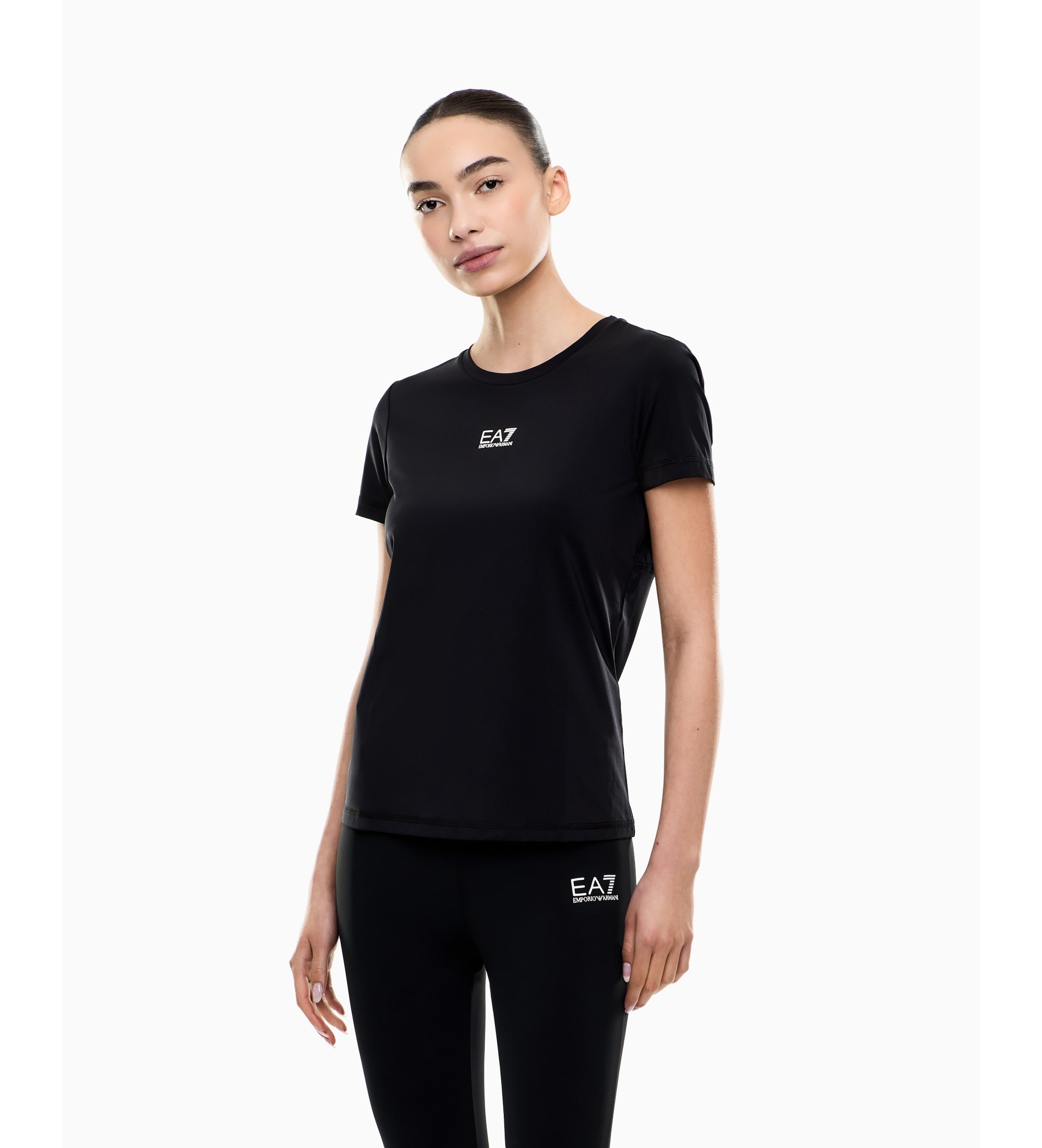 EA7 für Damen. 7W000930_AF14524 Ventus7 T-Shirt schwarz (3XL), Lässig, Sportlich, Polyamid, Kurzarm