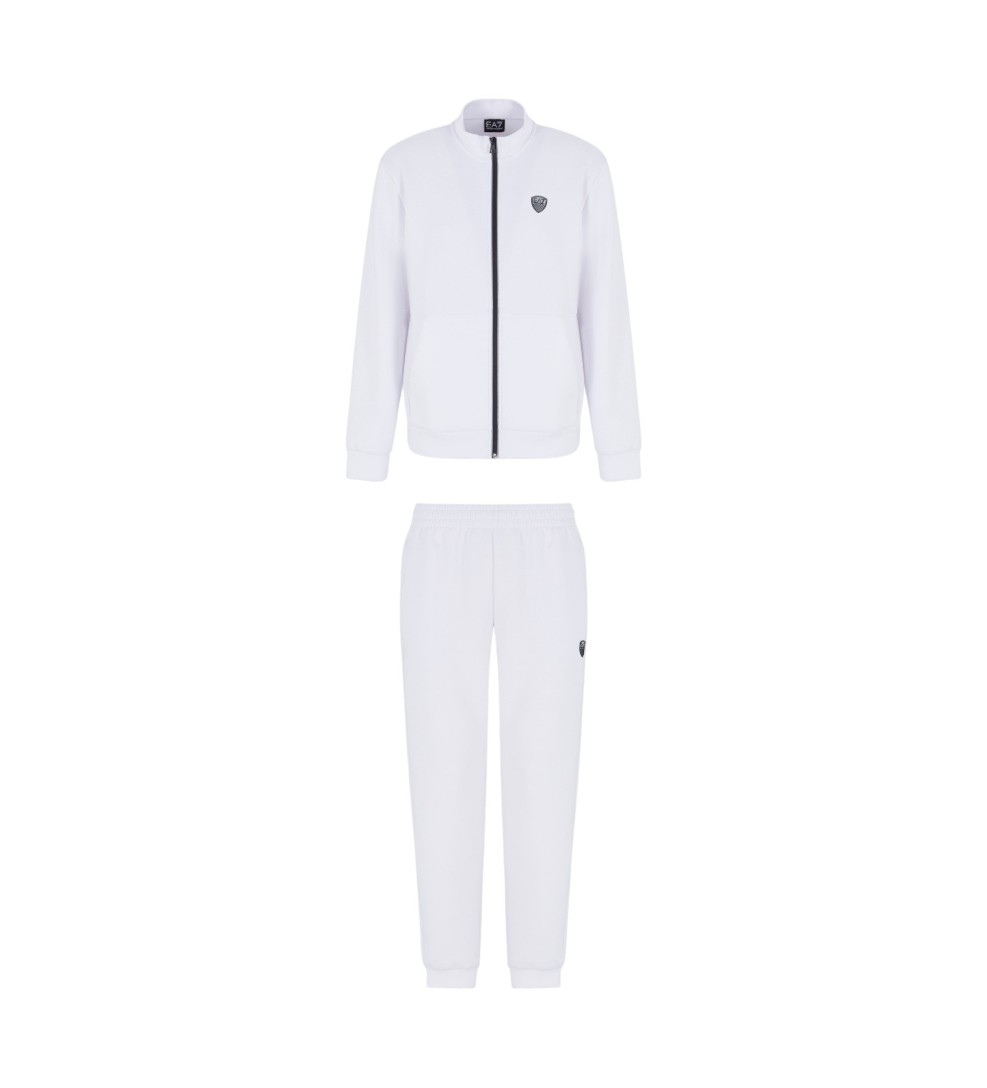 EA7 für Herren. 8NPV56_PJ4EZ Hochwertiger weißer Trainingsanzug (M), Lässig, Sportlich, Multisport, Polyester