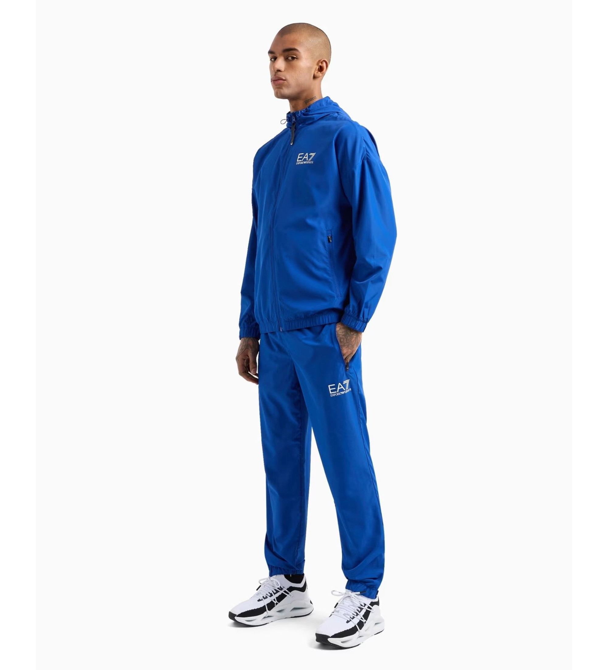 EA7 für Herren. 8NPV08_PN4HZ Trainingsanzug Tennis Pro blau (XL), Sportlich, Tennis/Padel, Multisport, Polyester, Langarm