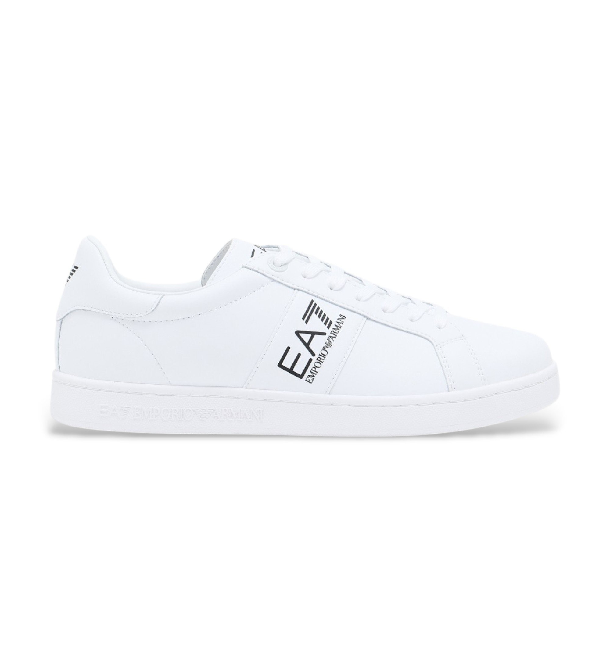 EA7 Unisex. 7X000332_AF10848 Klassische Leder-Sneakers weiß (44 2/3), Wohnung, Schnürsenkel, Lässig