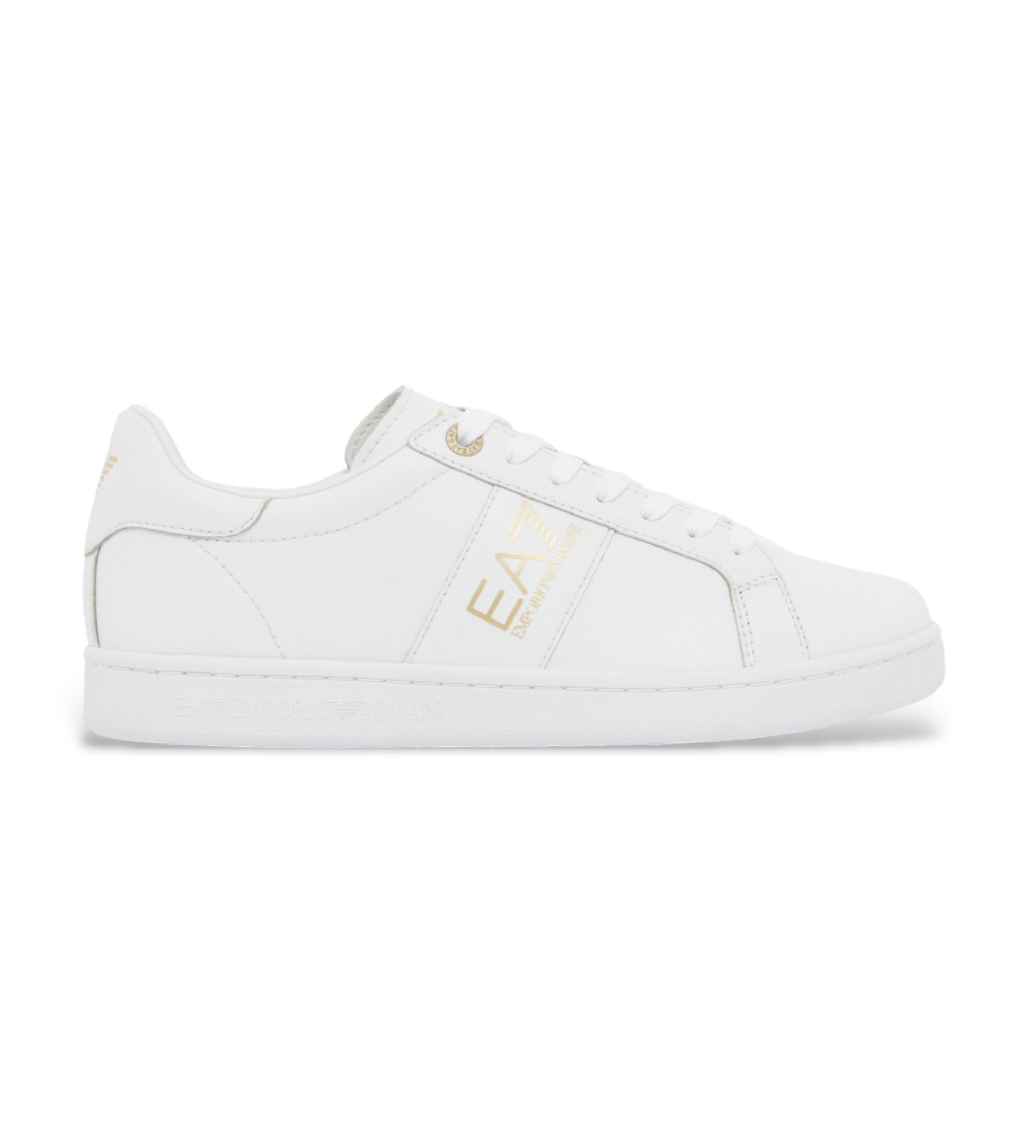 EA7 Unisex. 7X000332_AF10848 Klassische Leder Turnschuhe Ea7 Weiß (42), Wohnung, 1 bis 3 cm, Schnürsenkel, Lässig, Sportlich