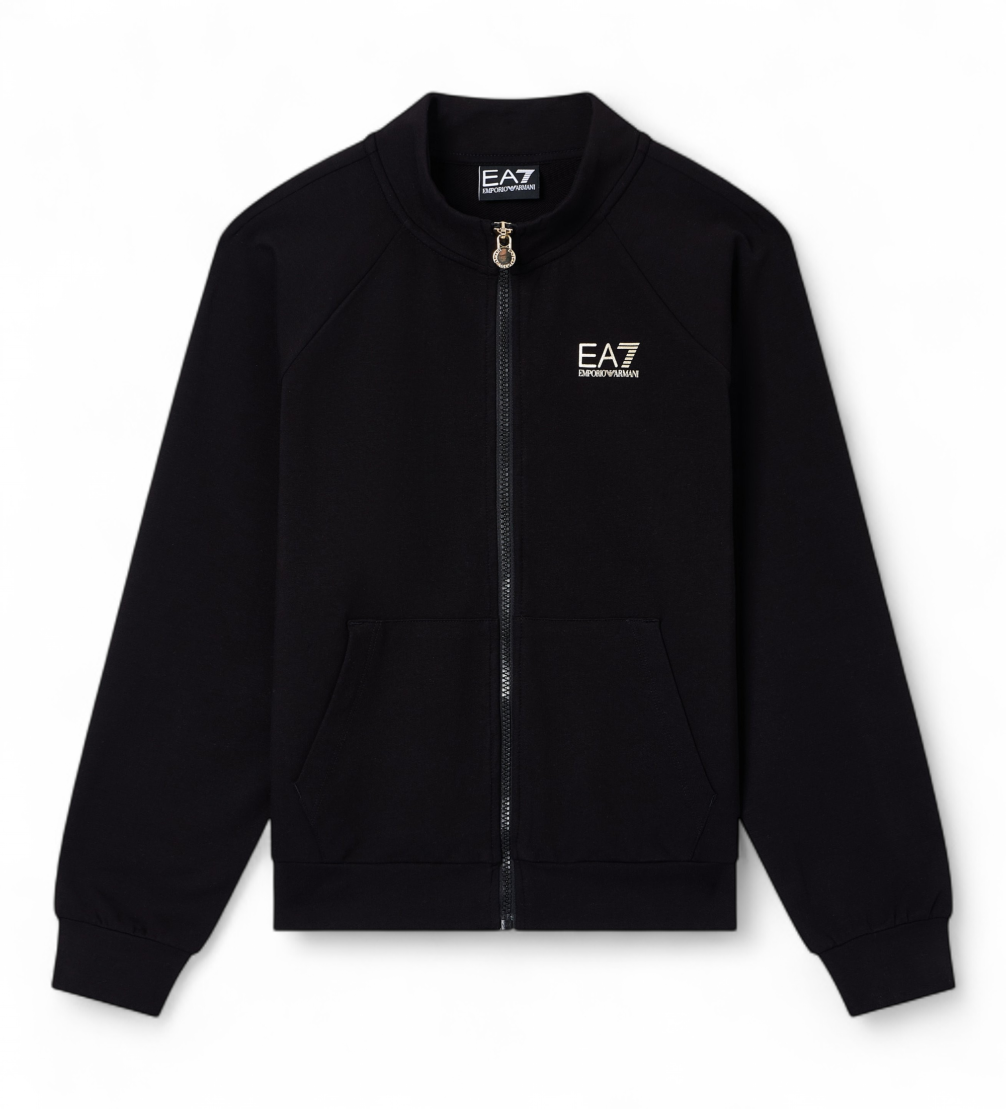 EA7 für Mädchen. 7G000139_AF13135 Core Id Girl Jacke Schwarz (10Años= 142cm), Lässig, Synthetisch, Langarm, Kinderbekleidung