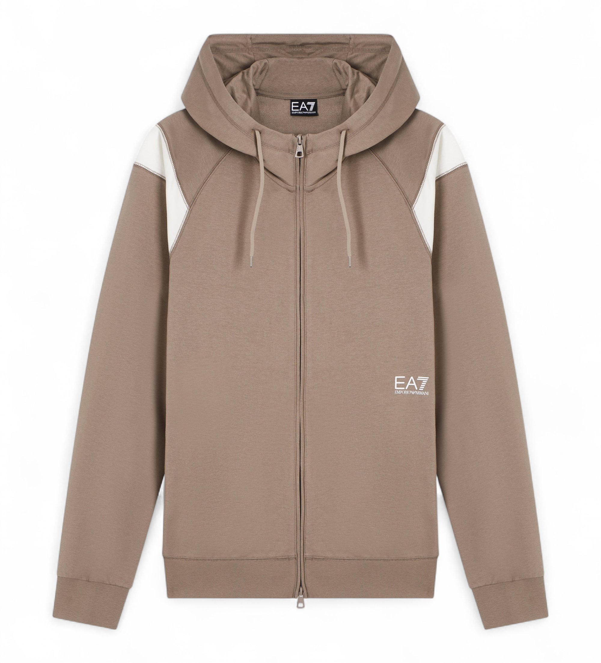 EA7 für Herren. 7M001278_AF12681 Core Identity Sweatshirt beige (M), Lässig, Sportlich, Baumwolle, Sportbekleidung, Multisport