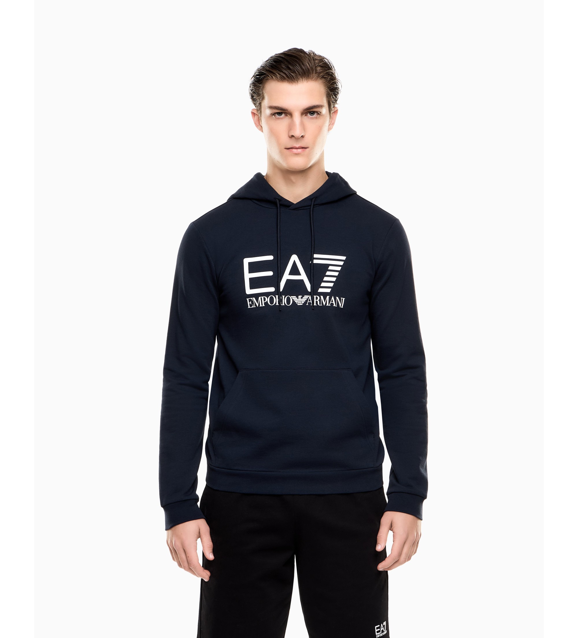 EA7voor mannen. 7M001413_AF22266 Core Identity sweatshirt marineblauw (XXL), Zwart, Casual, Sportief, Katoen, Sportkleding, Meerdere sporten