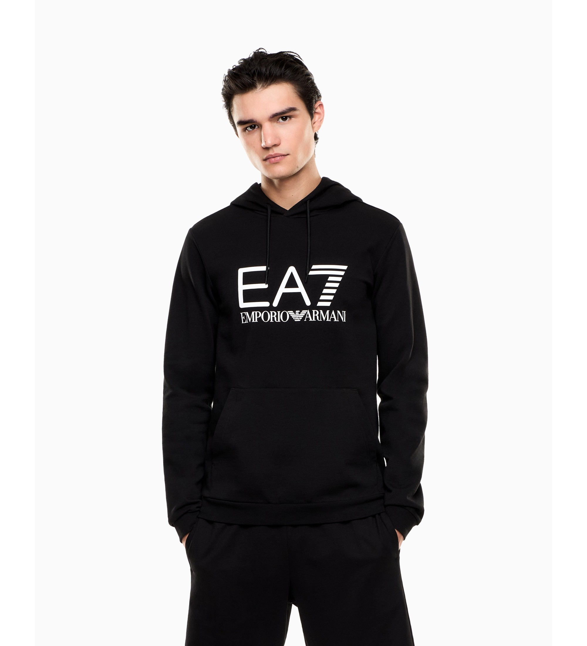 EA7 für Herren. 7M001413_AF22266 Core Identity Sweatshirt schwarz (M), Lässig, Sportlich, Baumwolle, Sportbekleidung, Multisport, Kurzarm