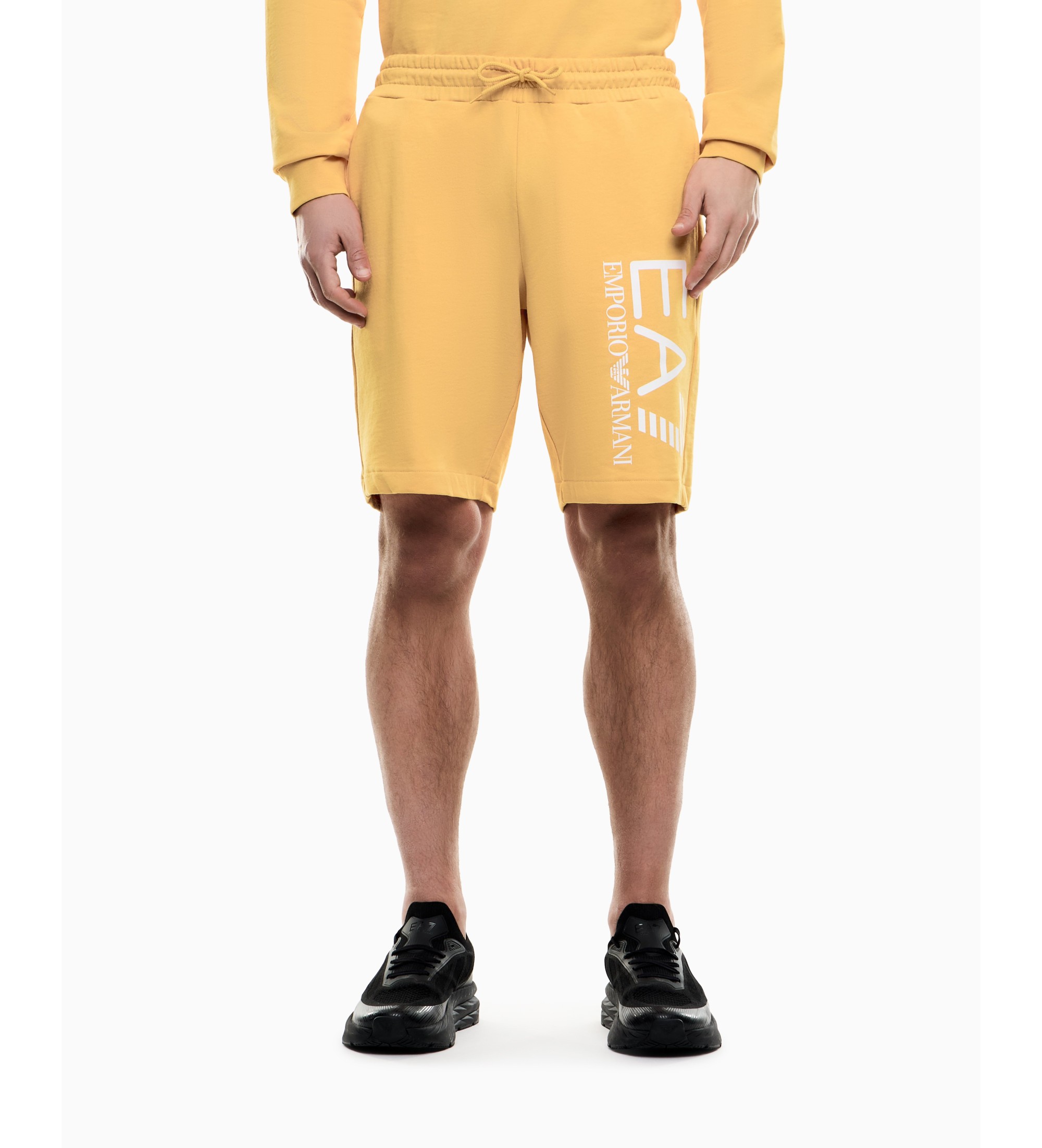 EA7 für Herren. 7M001414_AF22266 Core Identity Bermudashorts gelb (S), Lässig, Sportlich, Baumwolle, Senf