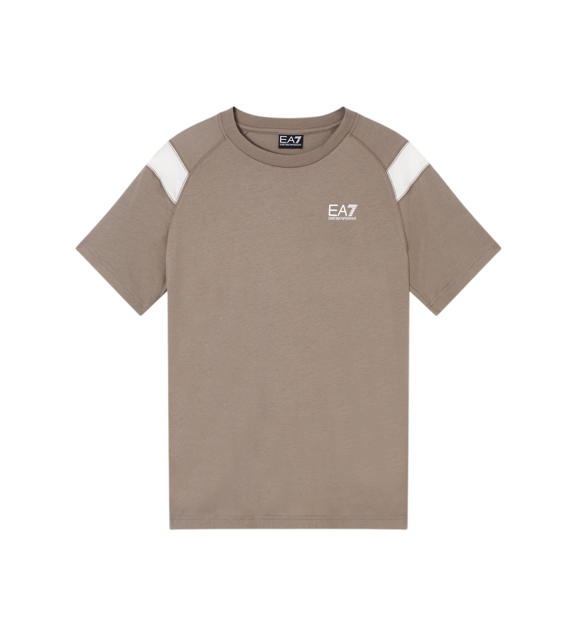 EA7 für Herren. 7M001624_AF10375 Core Identity t-shirt taupe (L), Lässig, Baumwolle, Kurzarm