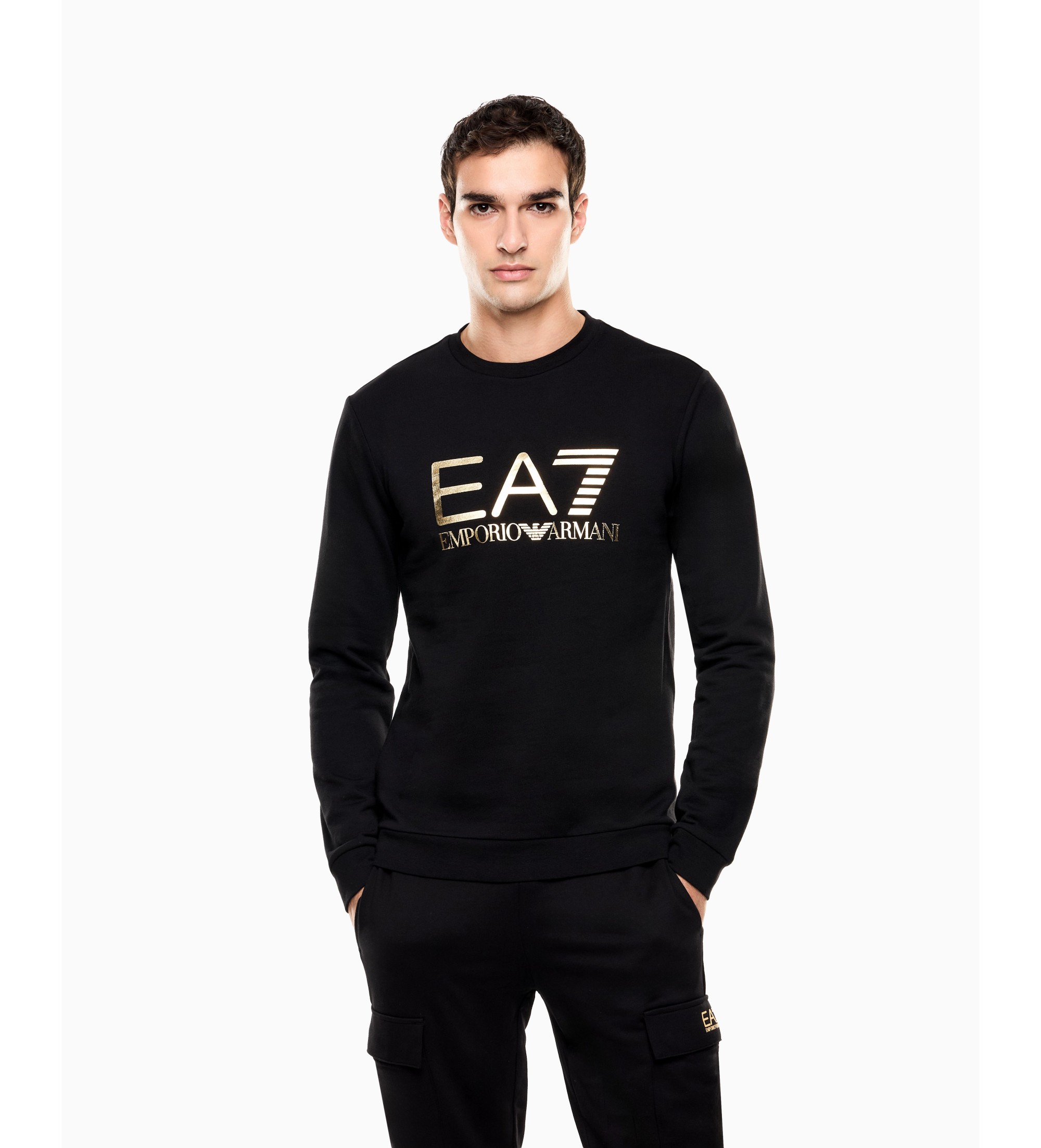 EA7 für Herren. 7M002278_AF22266 Sweatshirt Core schwarz (S), Lässig, Baumwolle