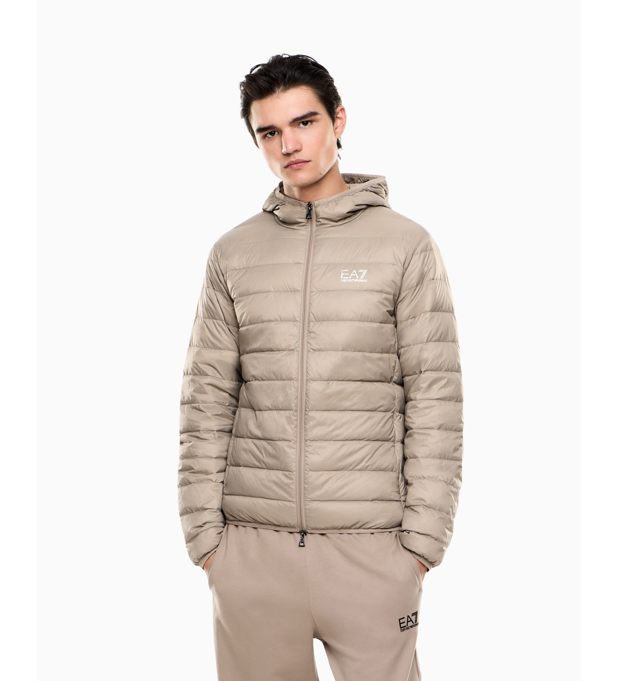 EA7 für Herren. 8NPB24_PNGPZ Core Identity Jacke Beige (S), Schwarz, Lässig, Sportlich, Sportbekleidung, Multisport, Polyester