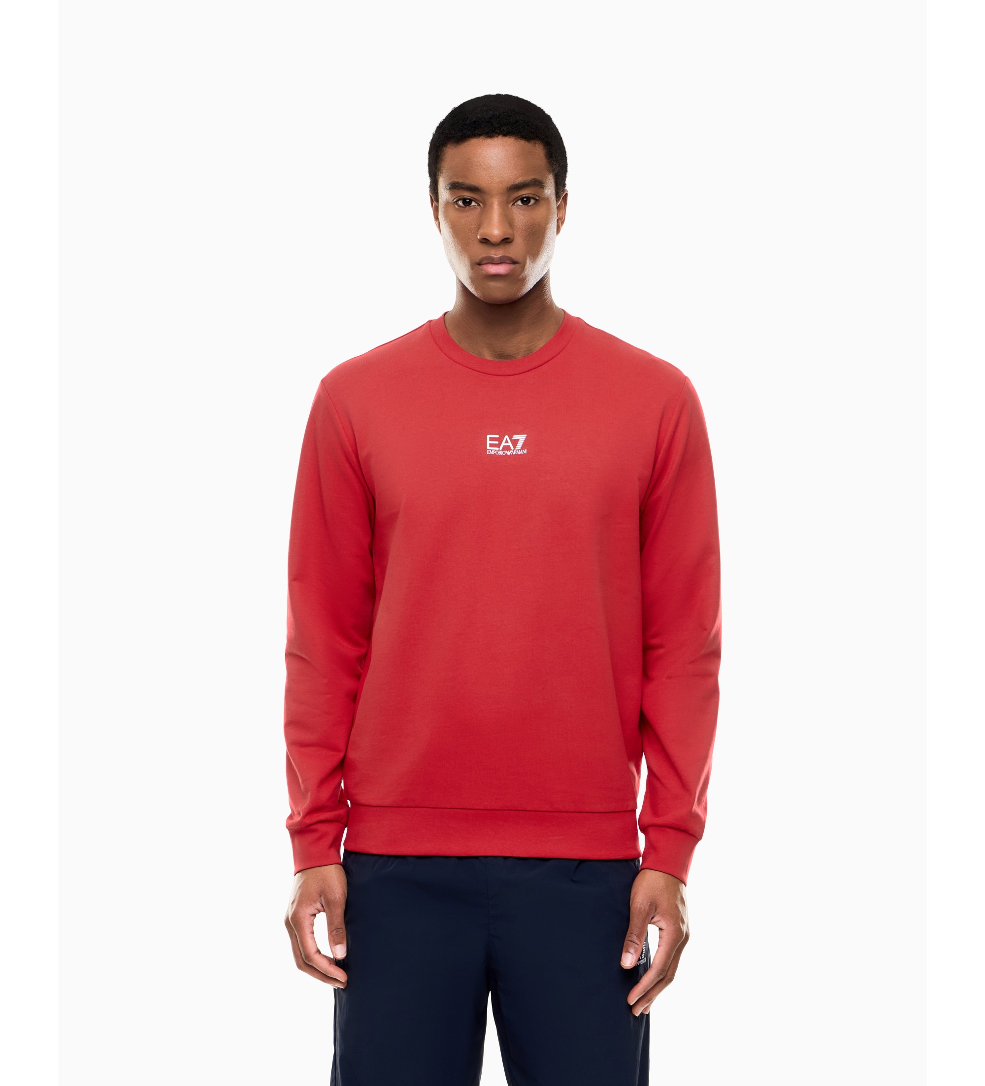 EA7 für Herren. 8NPM30_PJVRZ Sweatshirt Core Identity rot (S), Lässig, Sportlich, Baumwolle
