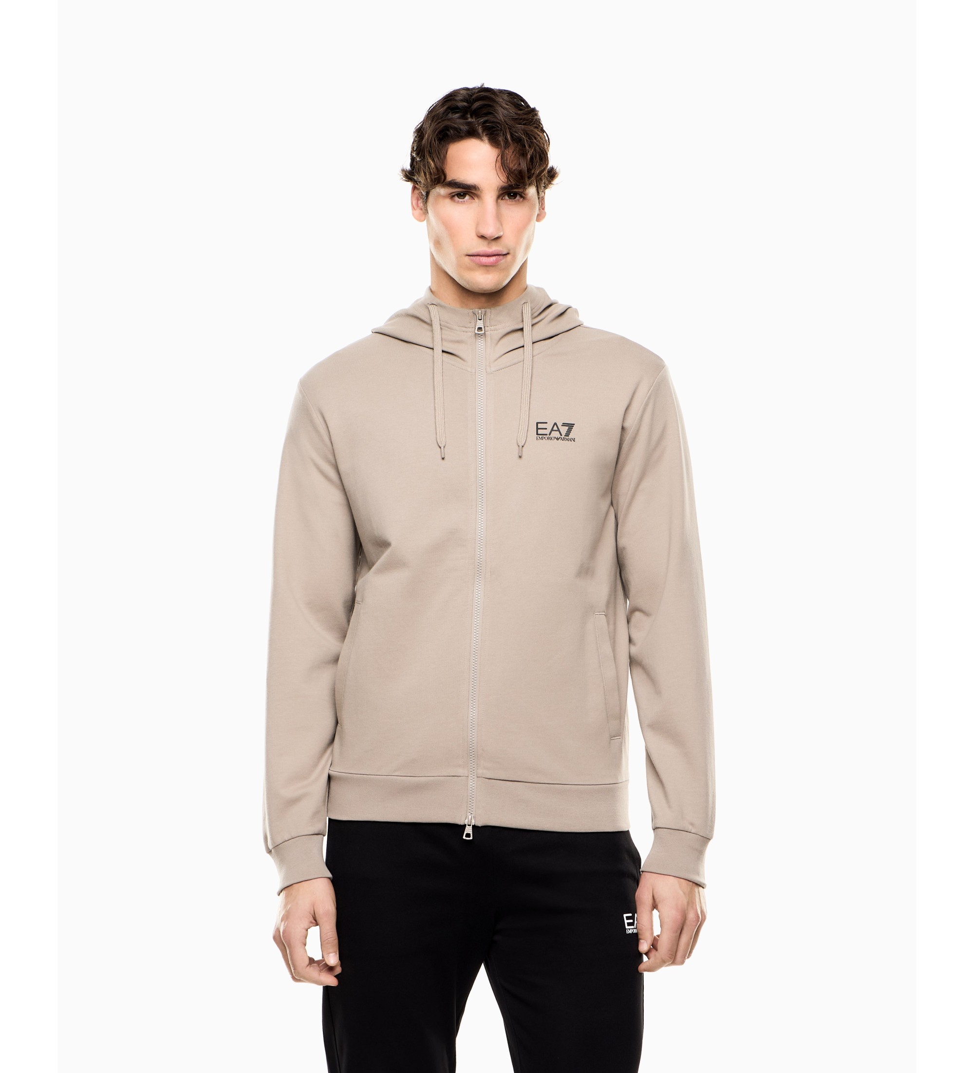 EA7 für Herren. 8NPM33_PJVRZ Core Identity Sweatshirt beige (S), Lässig, Sportlich, Baumwolle, Sportbekleidung, Multisport